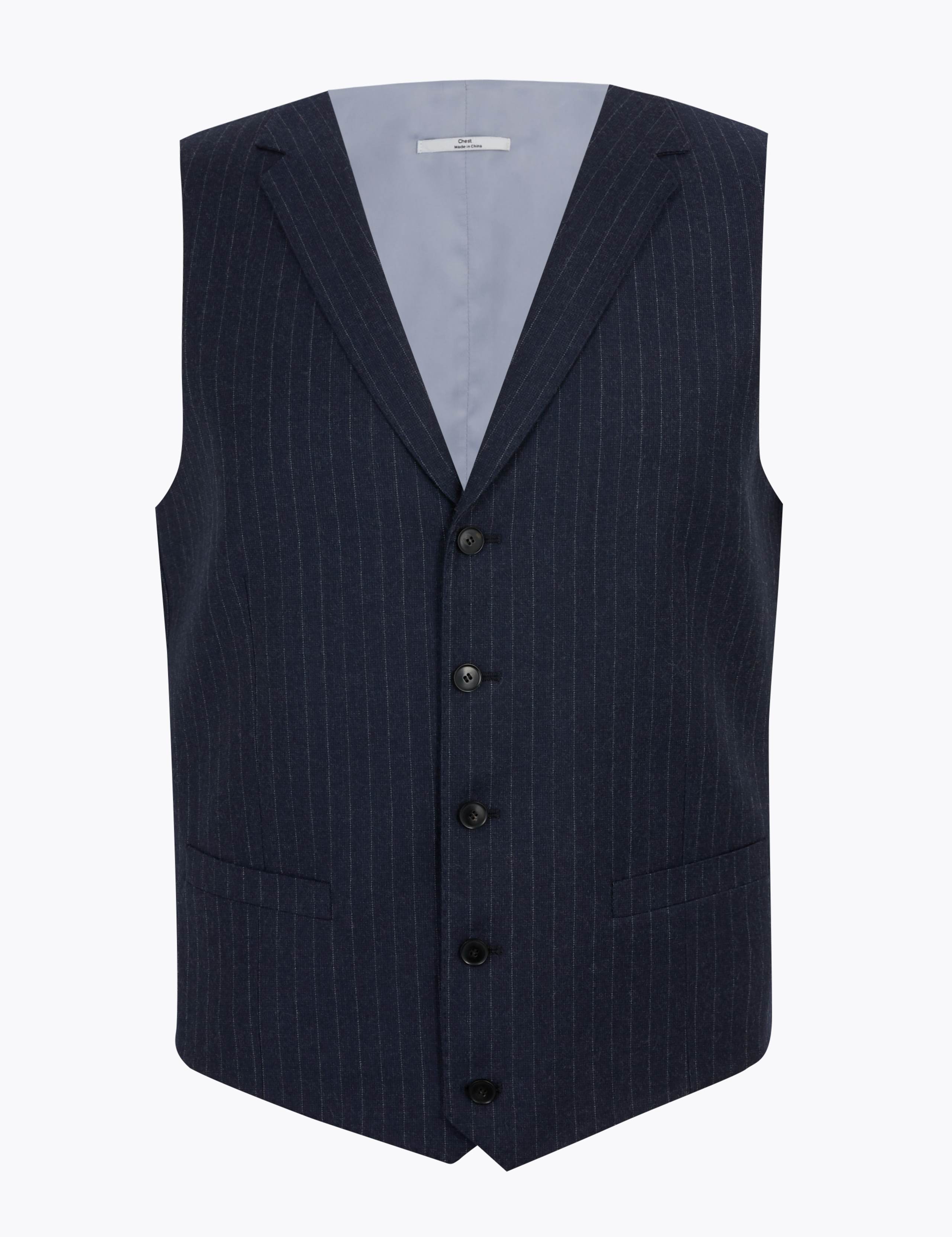 Tailored Fit Pure Wool Pinstripe Waistcoat 2 of 6