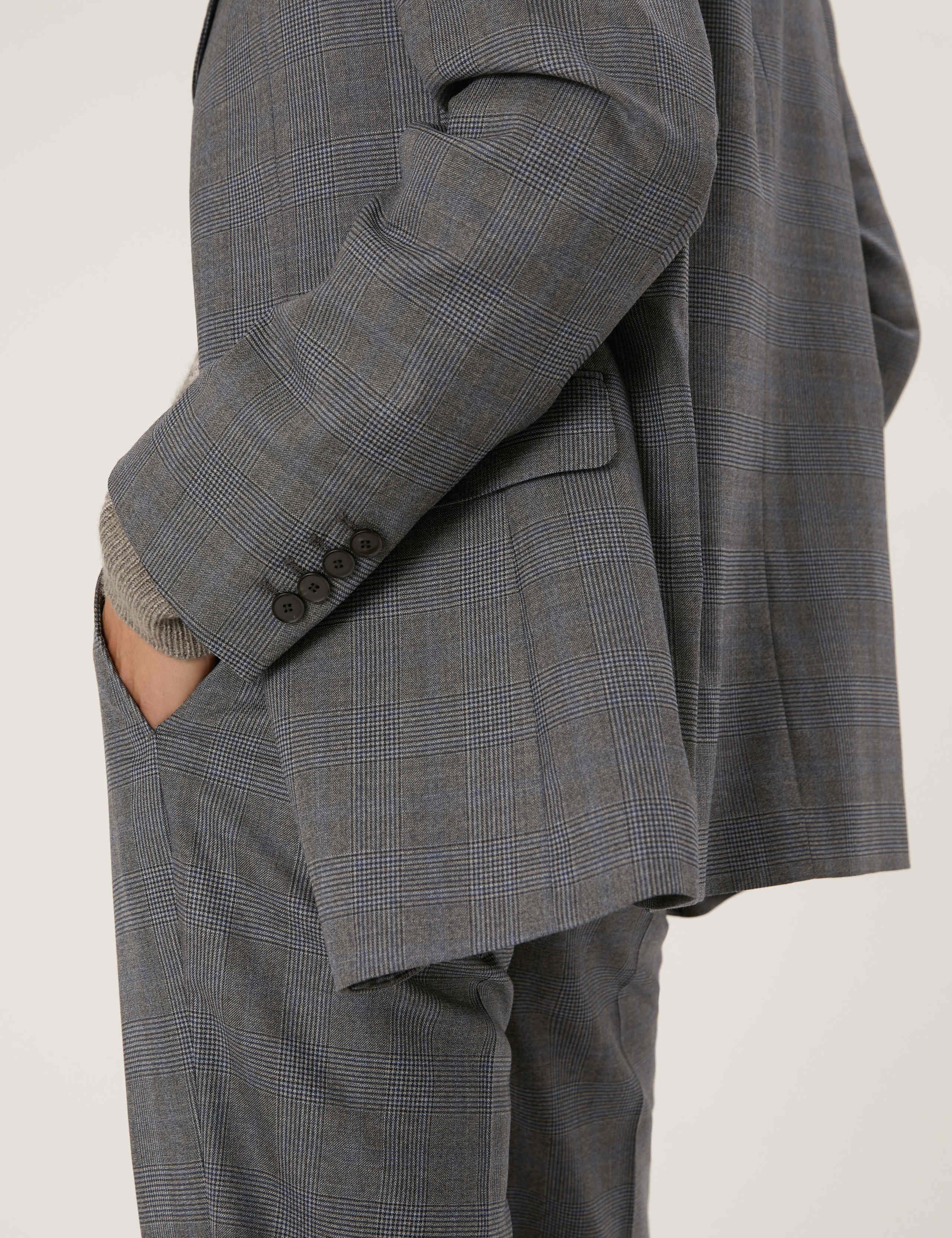 Tailored Fit Pure Wool Check Suit Jacket 5 of 8