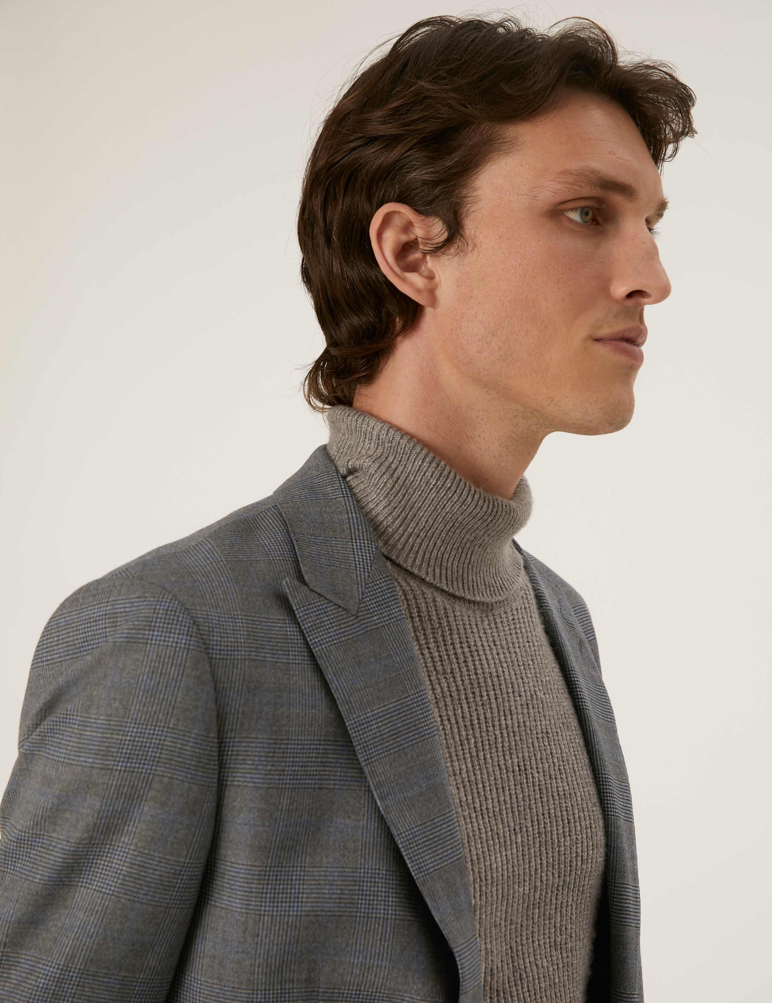 Tailored Fit Pure Wool Check Suit Jacket 6 of 8