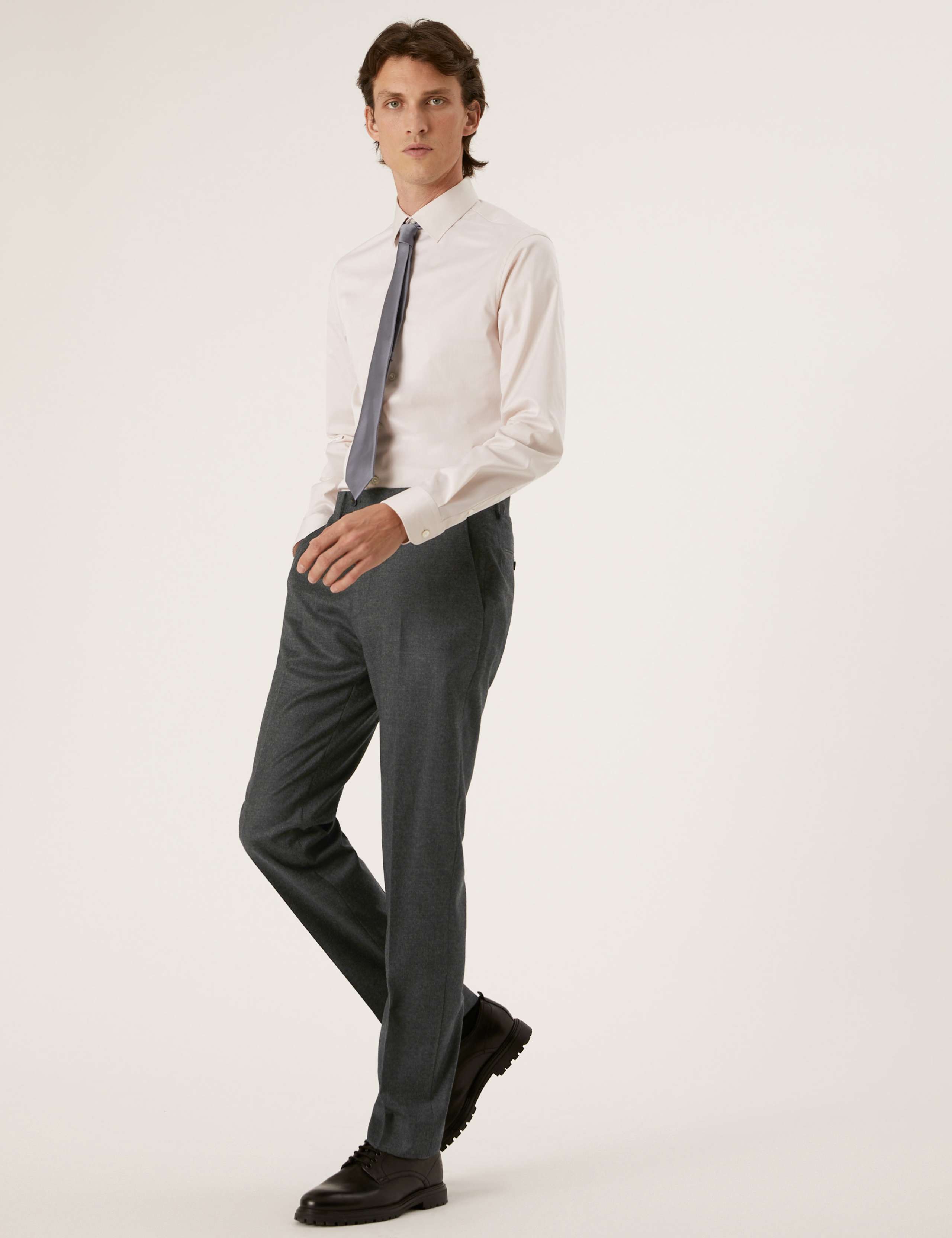 Tailored Fit Pure Wool Suit Trousers 1 of 6