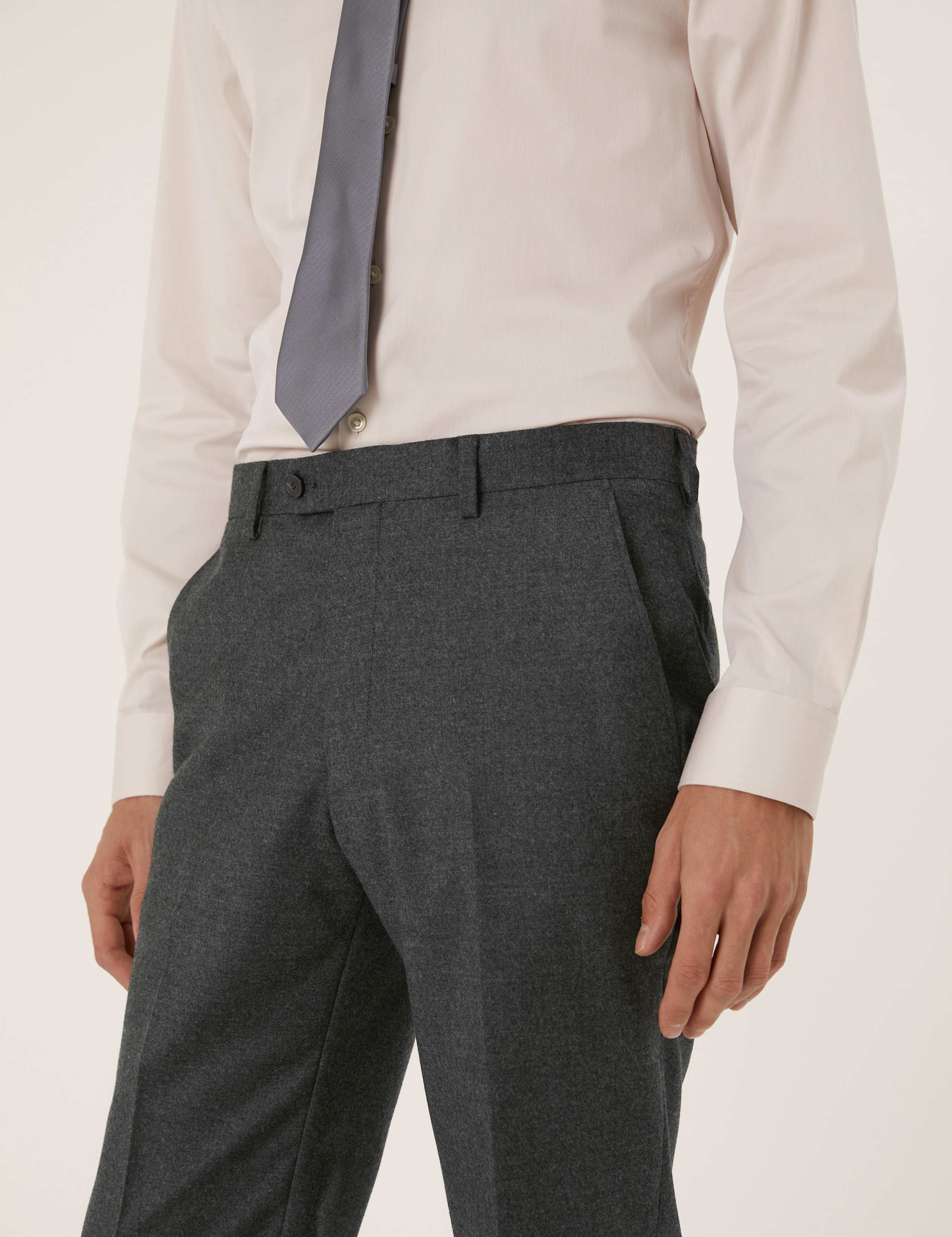 Tailored Fit Pure Wool Suit Trousers 4 of 6