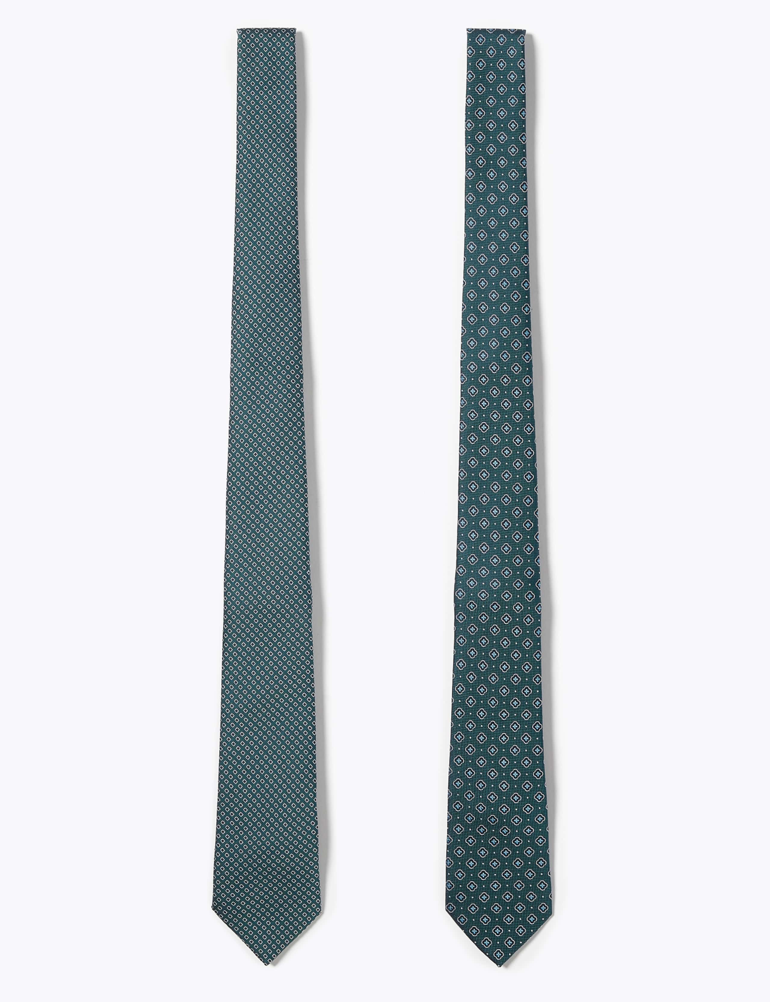 2 Pack Geometric Slim Ties 1 of 5