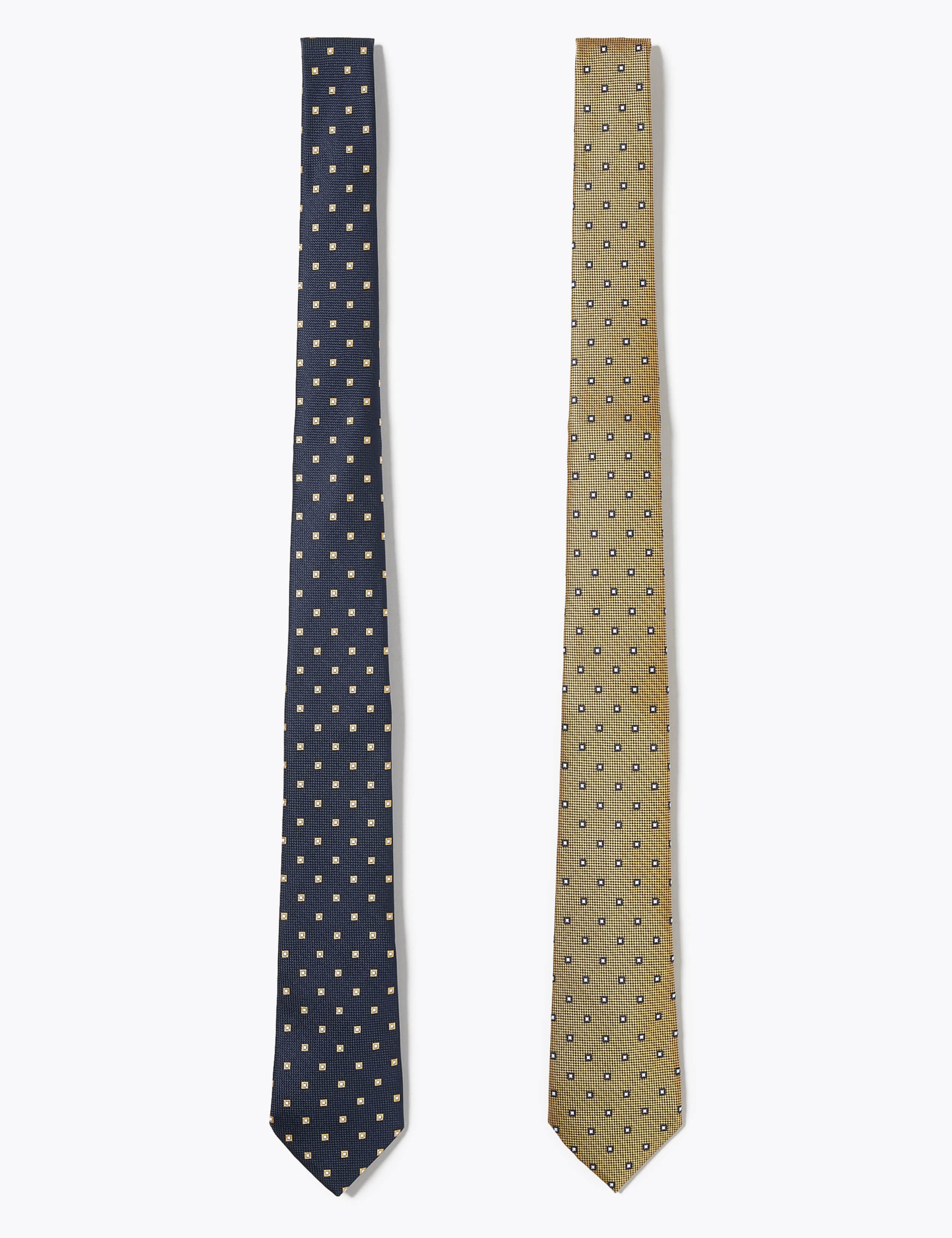 2 Pack Slim Geometric Ties 1 of 5