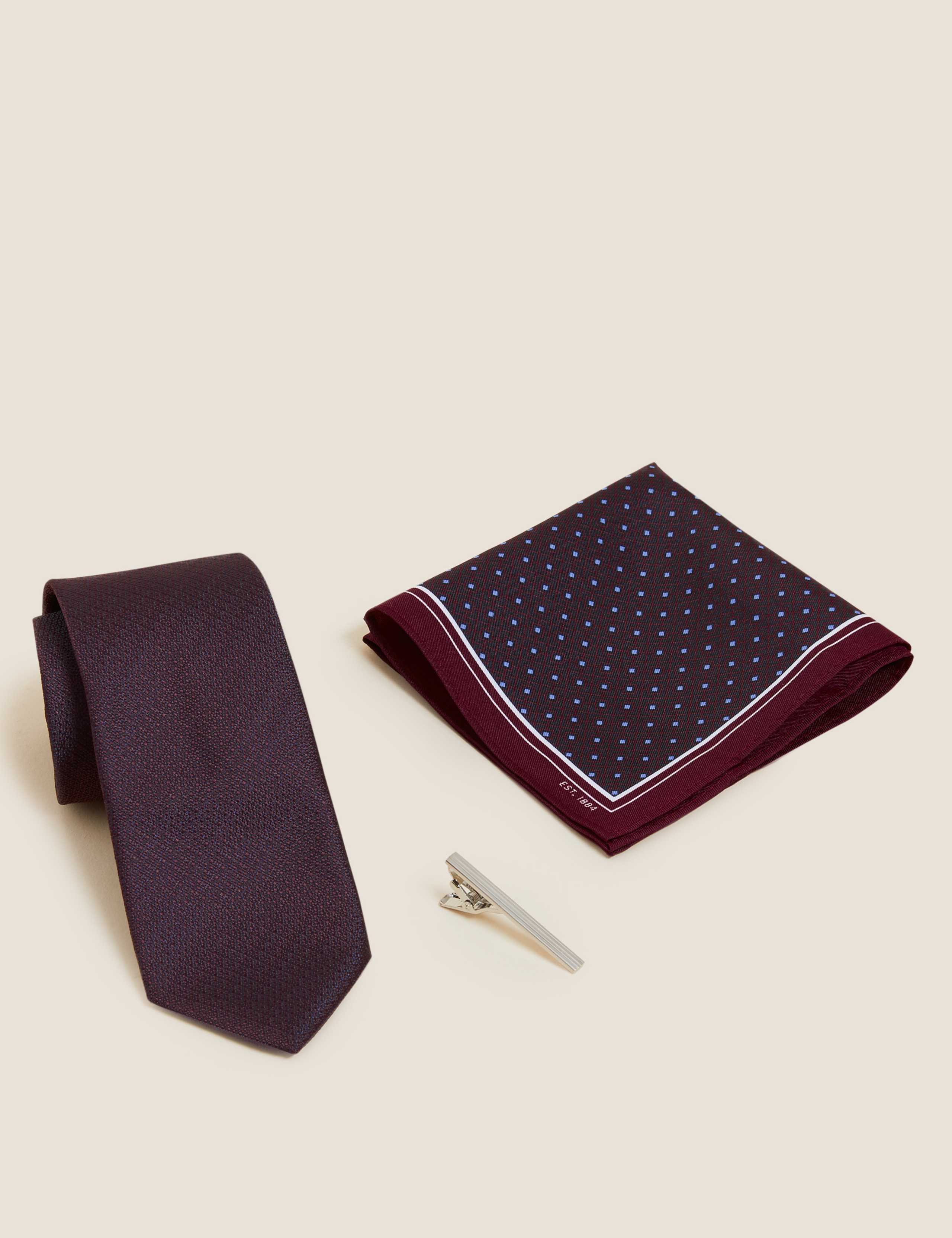 Geometric Tie, Pin and Pocket Square Set 1 of 3