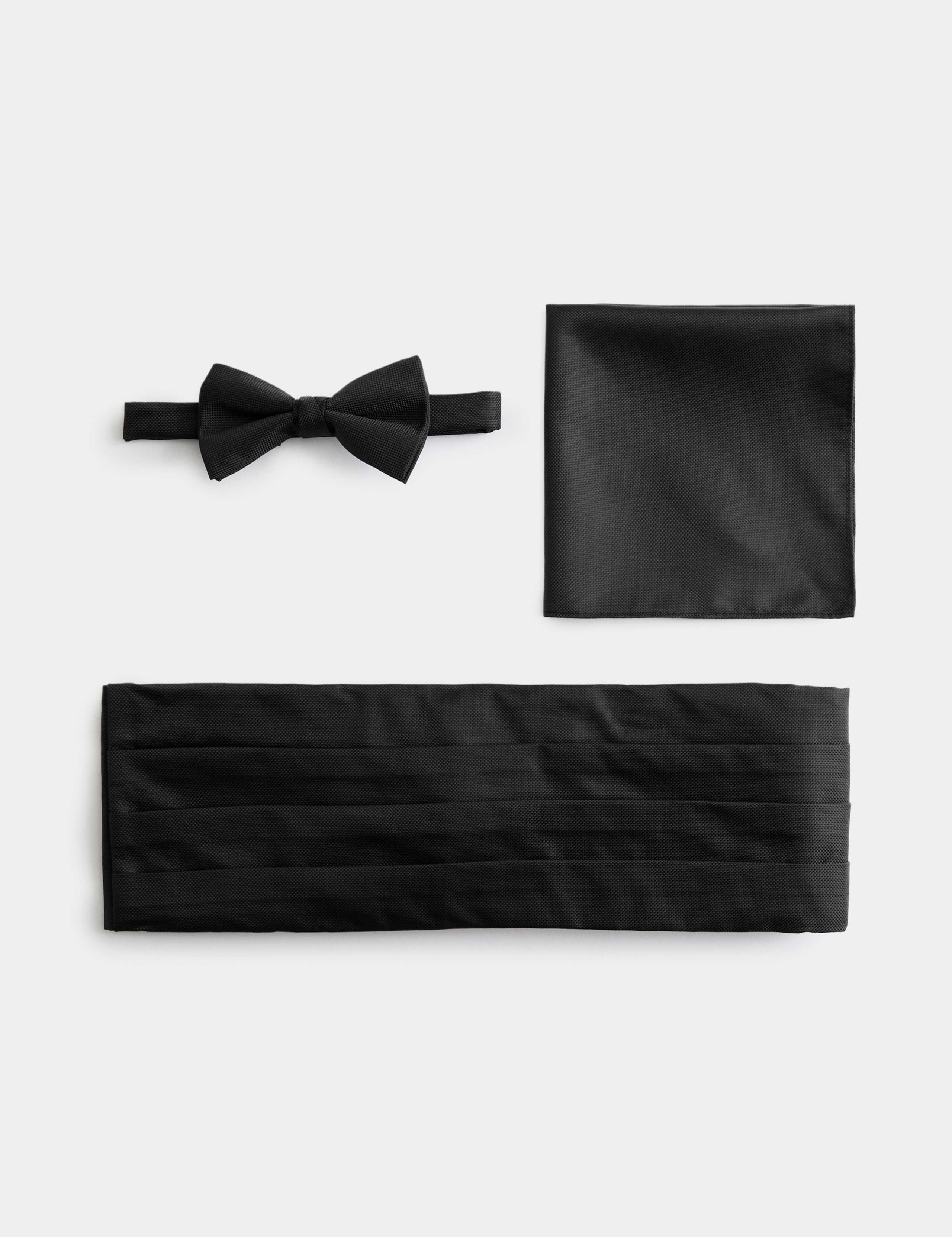 Textured Bow Tie, Handkerchief, and Cummerbund Set 1 of 2