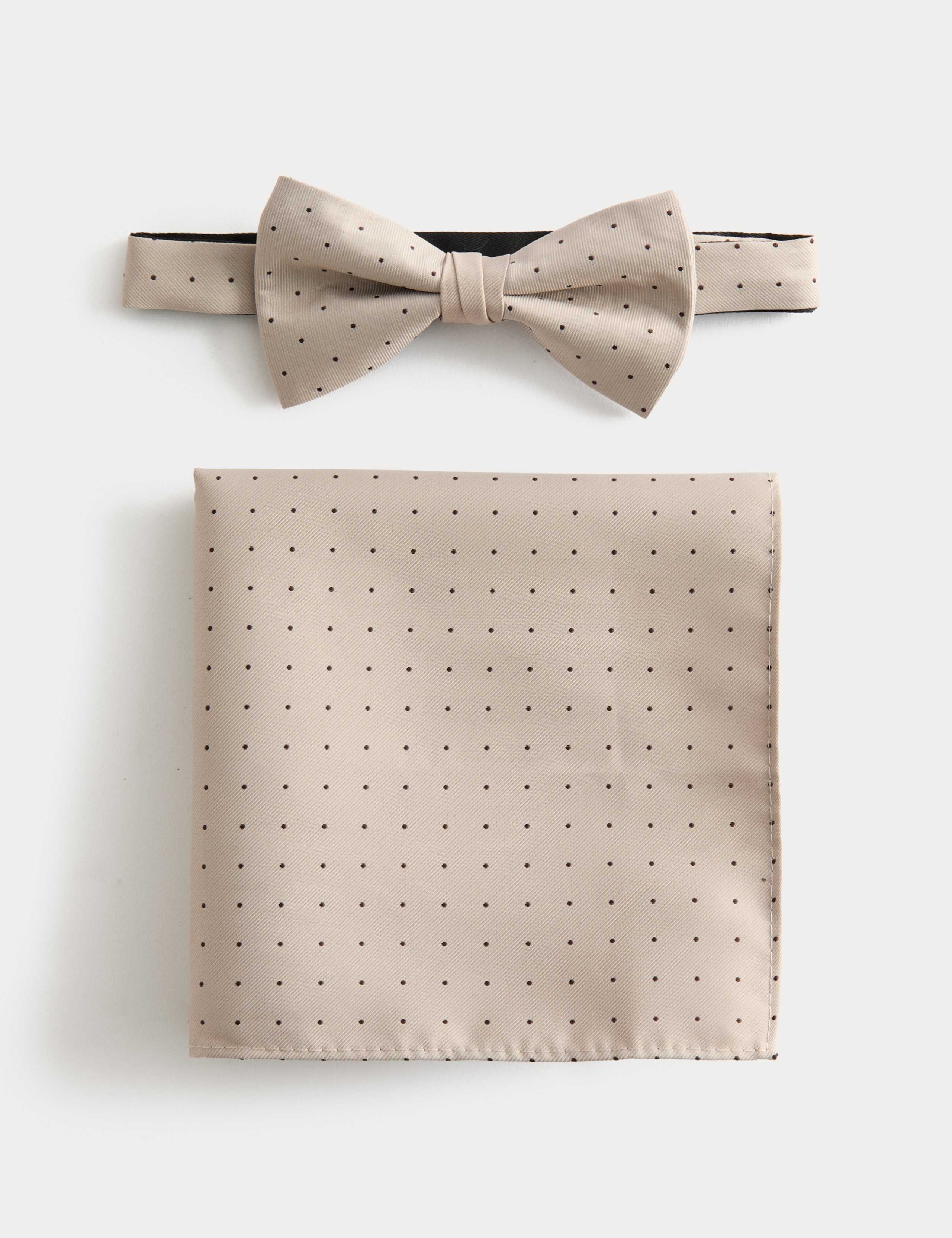 Polka Dot Bow Tie and Handkerchief Set 1 of 2