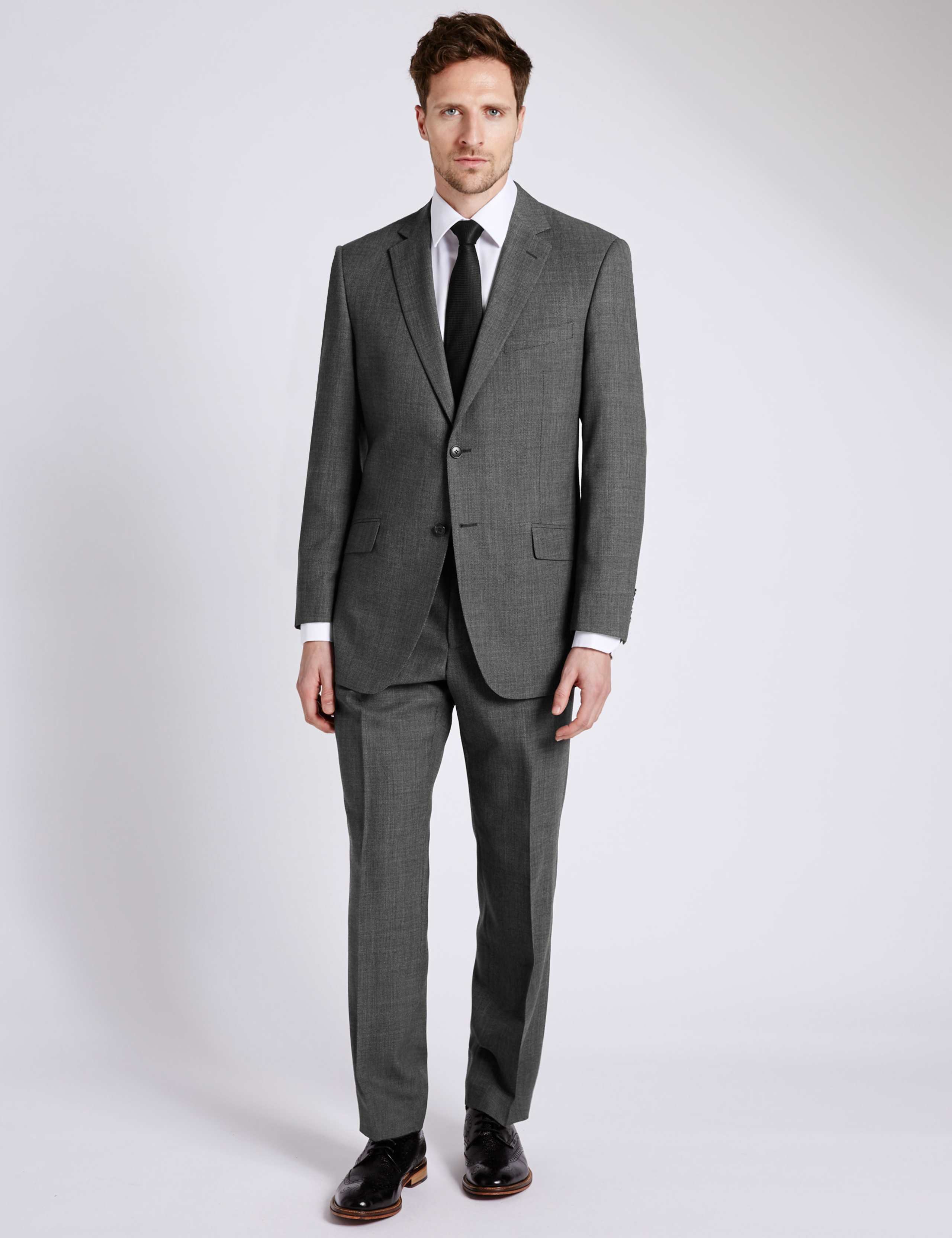 Grey Regular Fit Single Breasted Jacket 1 of 9
