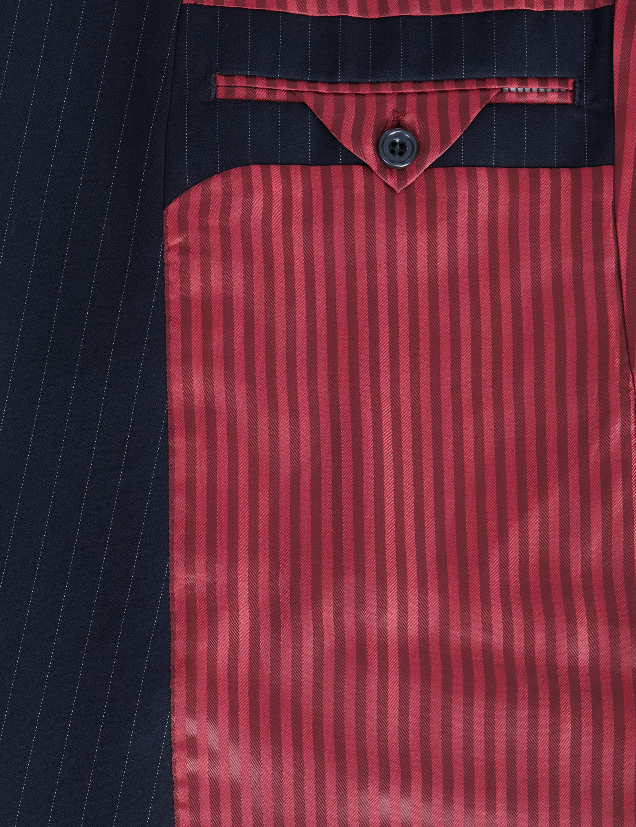 Pure New Wool Double Breasted 2 Button Striped Suit Jacket 7 of 8