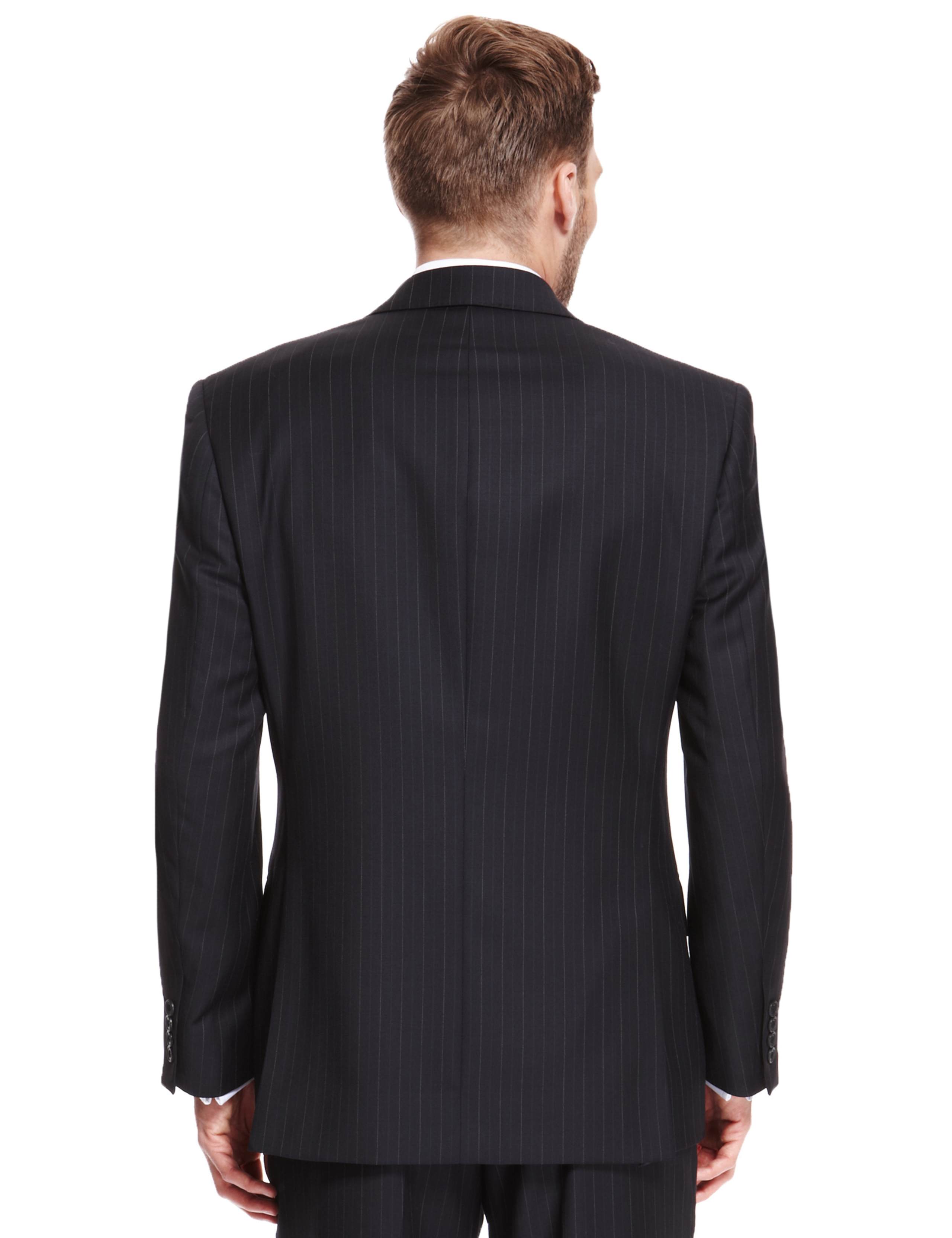 Pure New Wool 2 Button Pinstriped Jacket 4 of 9