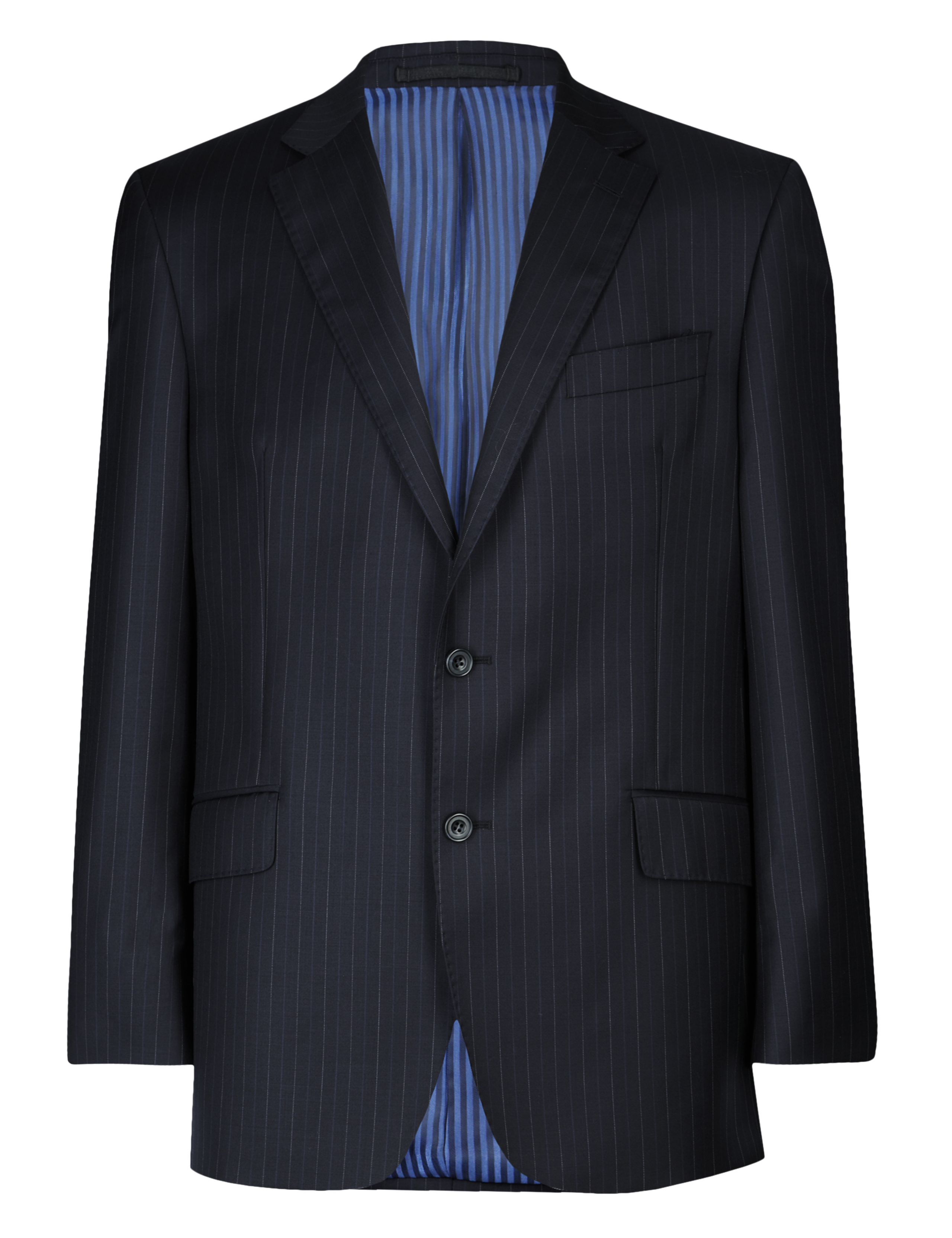 Pure New Wool 2 Button Pinstriped Jacket 2 of 9