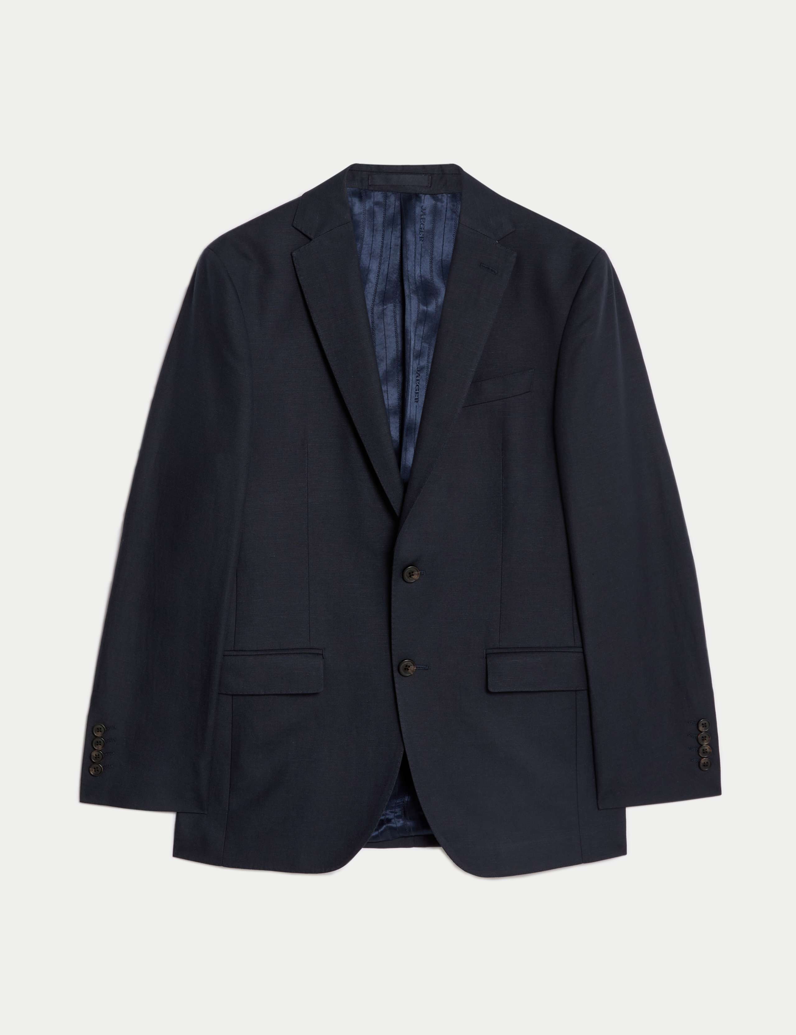 Tailored Fit Silk & Linen Blend Suit Jacket 2 of 8