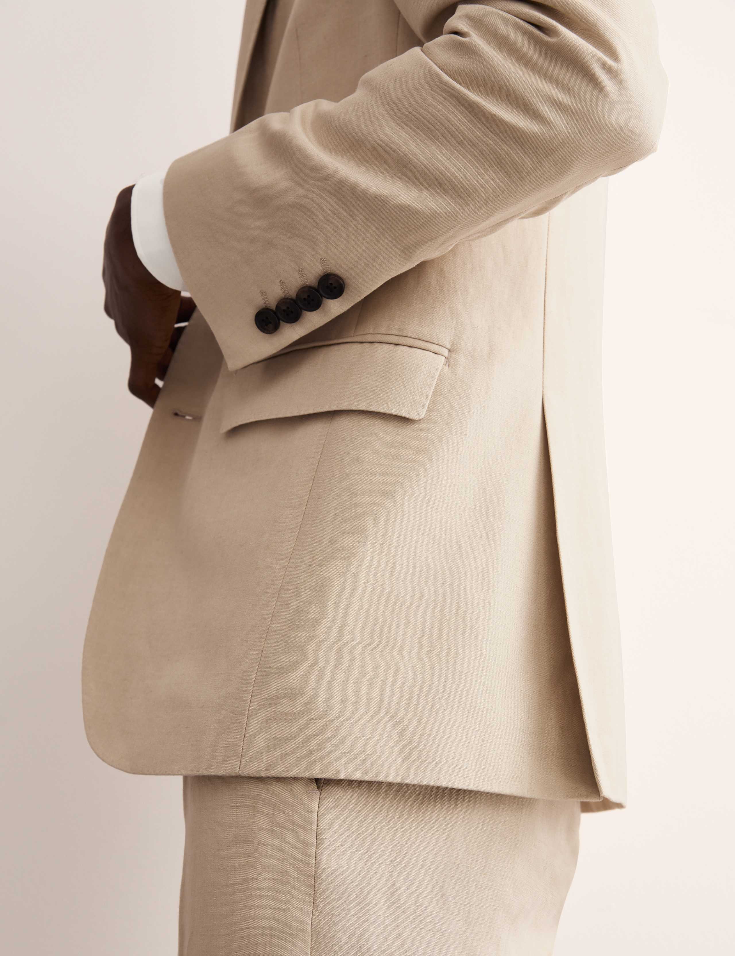 Tailored Fit Silk & Linen Blend Suit Jacket 3 of 10