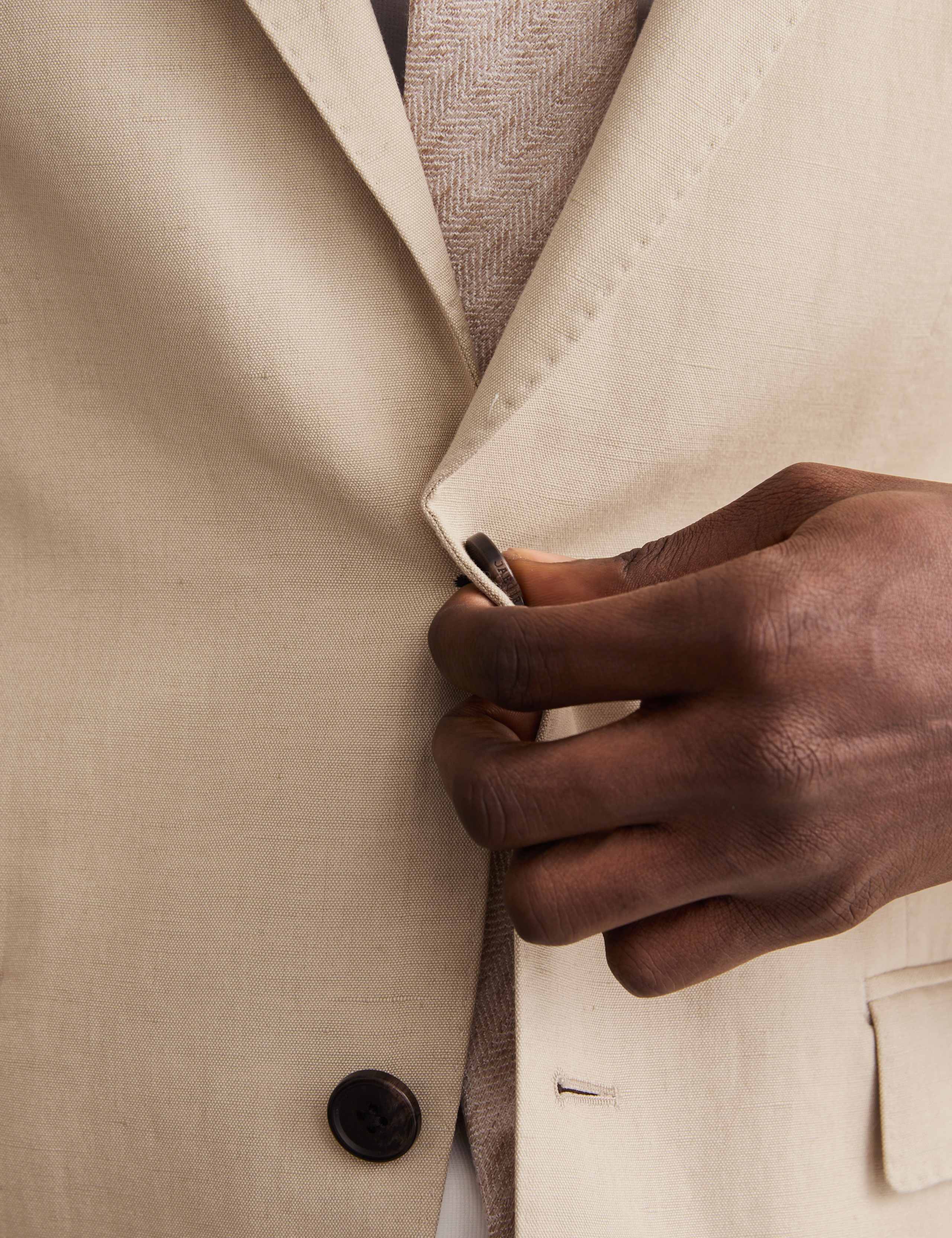 Tailored Fit Silk & Linen Blend Suit Jacket 4 of 10