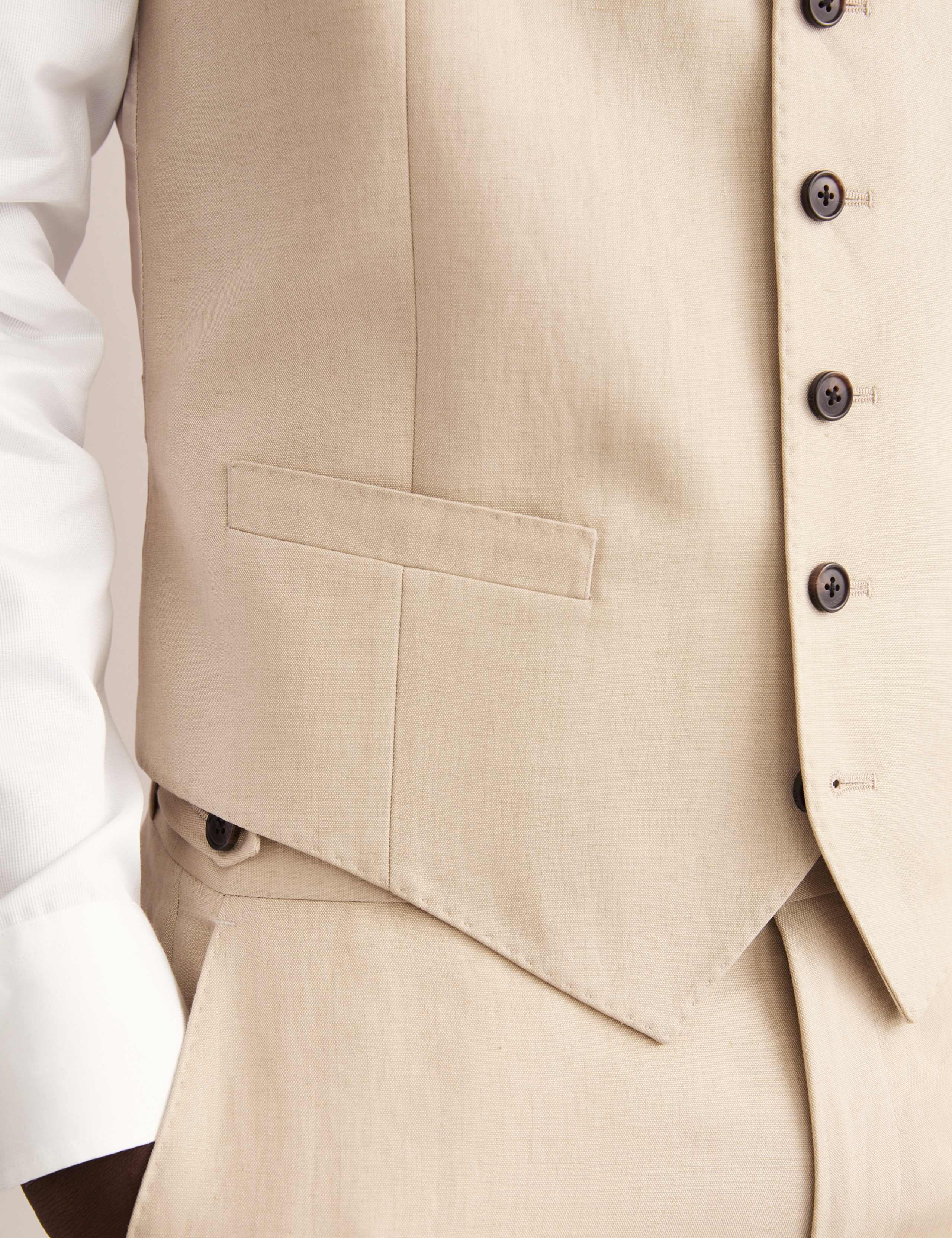 Tailored Fit Silk & Linen Blend Waistcoat 5 of 7