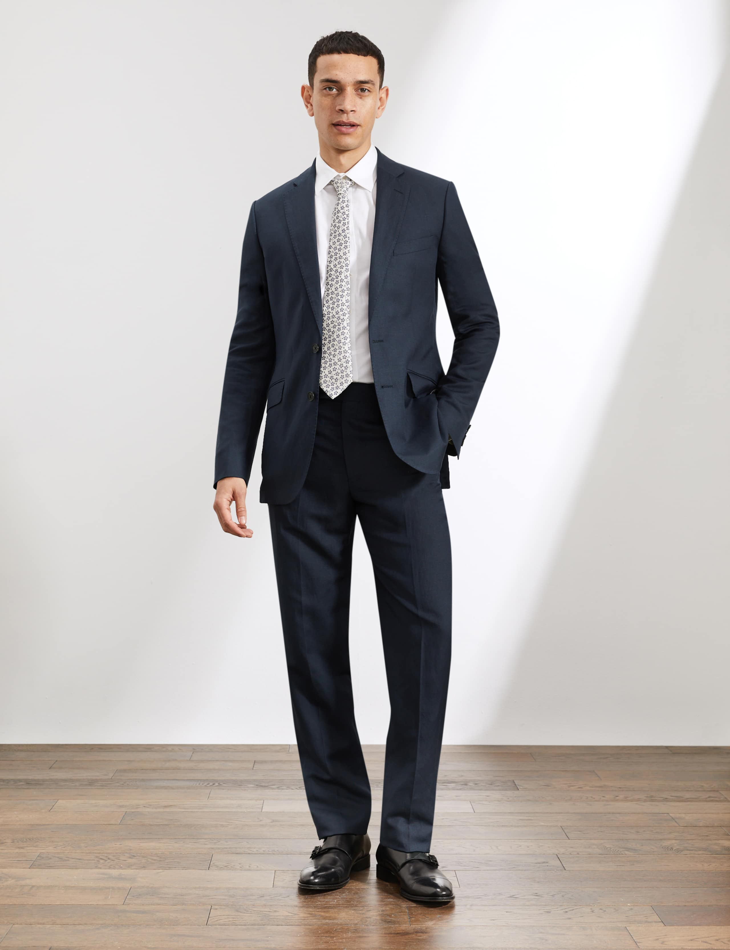 Tailored Fit Silk And Linen Jacket 1 of 12