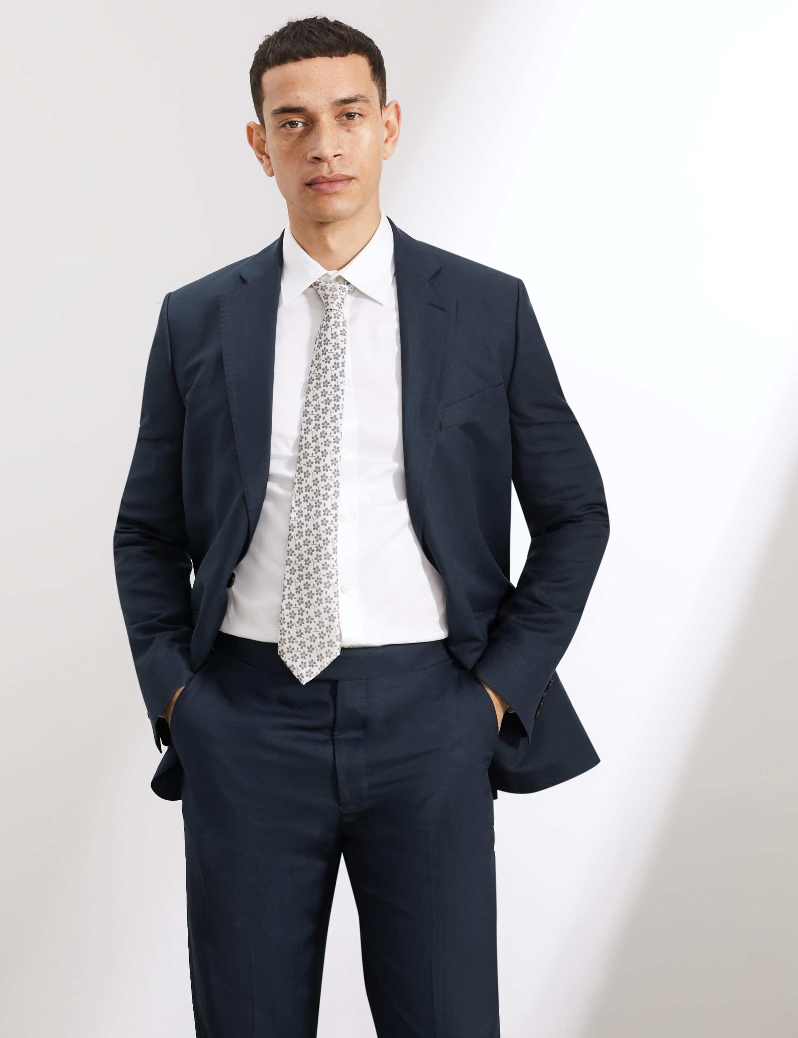 Tailored Fit Silk And Linen Jacket 4 of 12