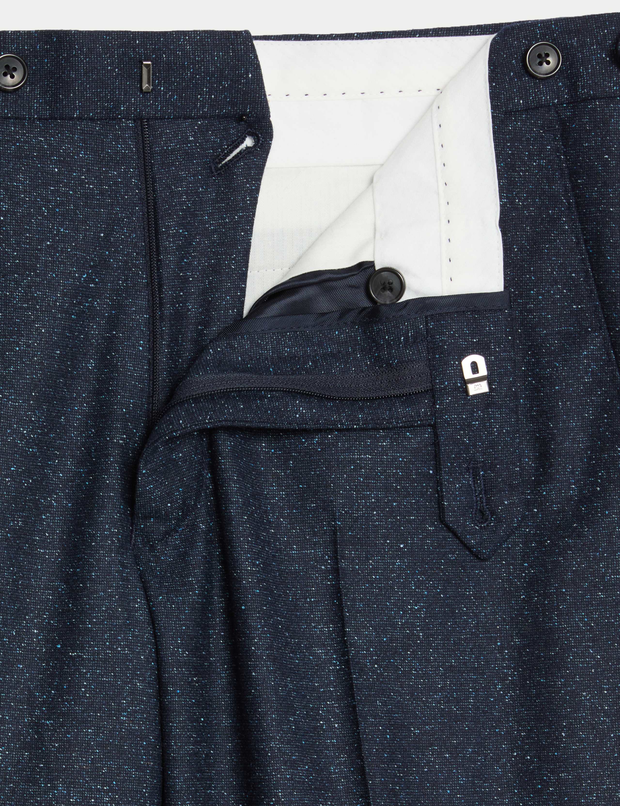 Tailored Fit Italian Wool Rich Suit Trousers with Silk 4 of 7