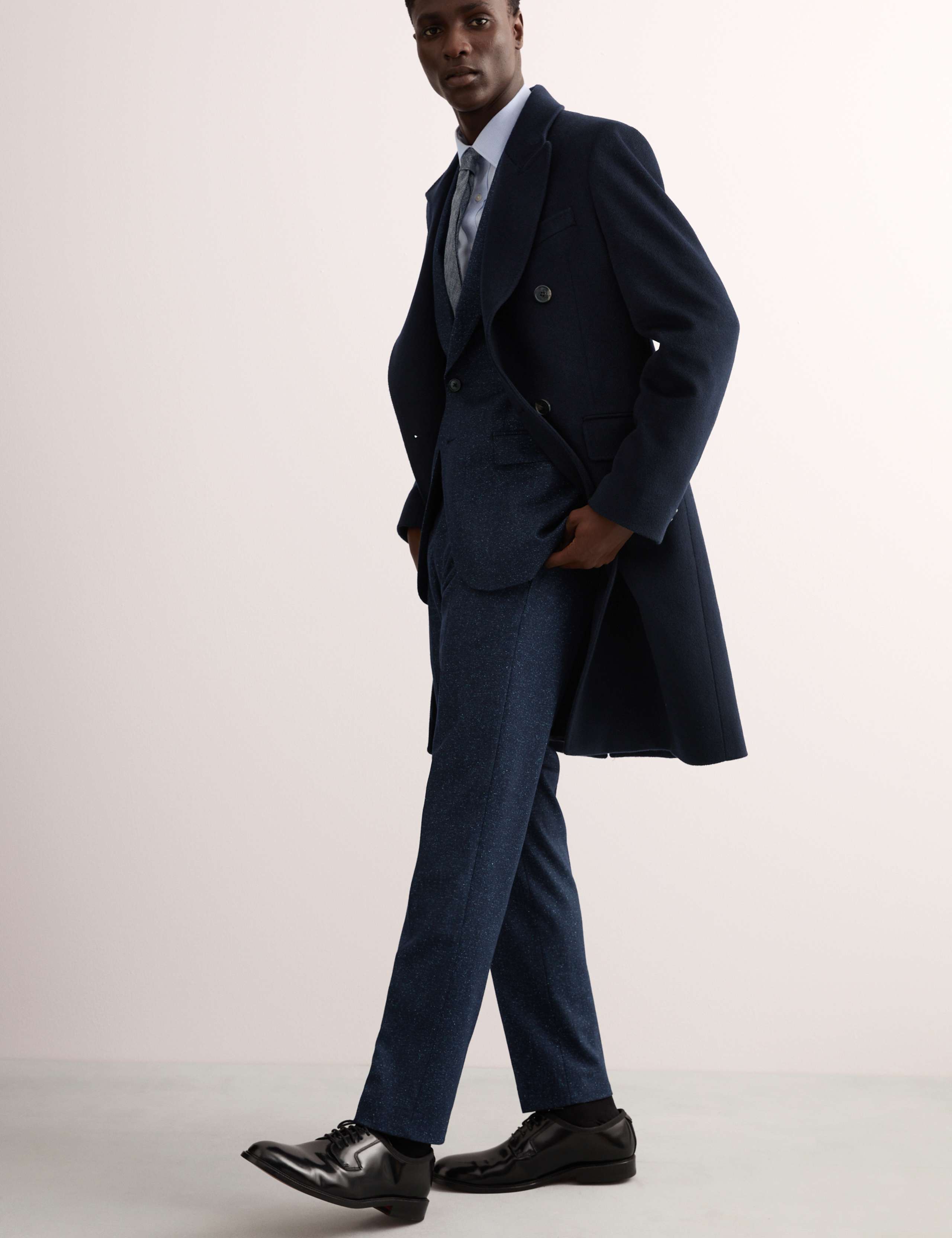 Tailored Fit Italian Wool Rich Suit Trousers with Silk 5 of 7