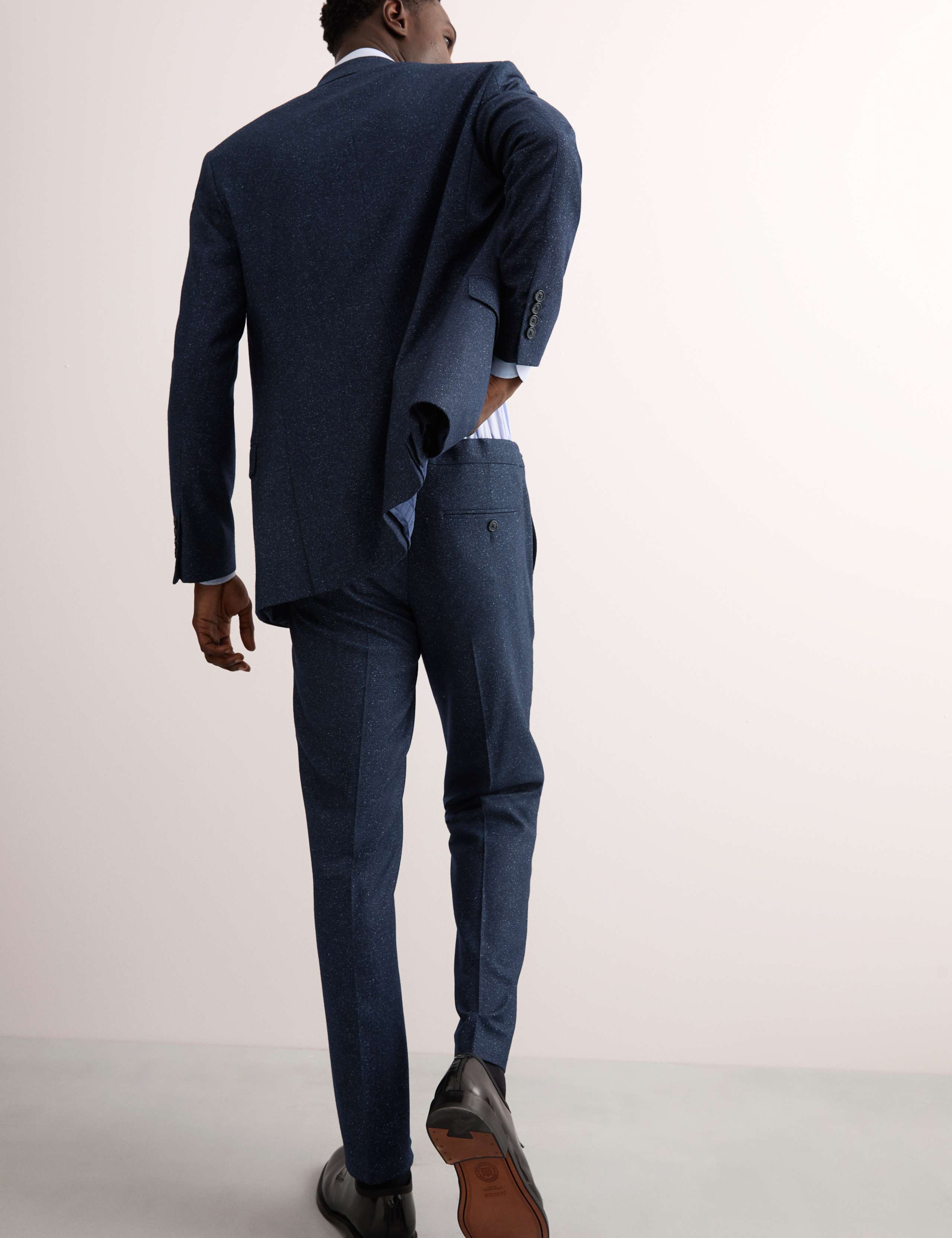 Tailored Fit Italian Wool Rich Suit Trousers with Silk 6 of 7