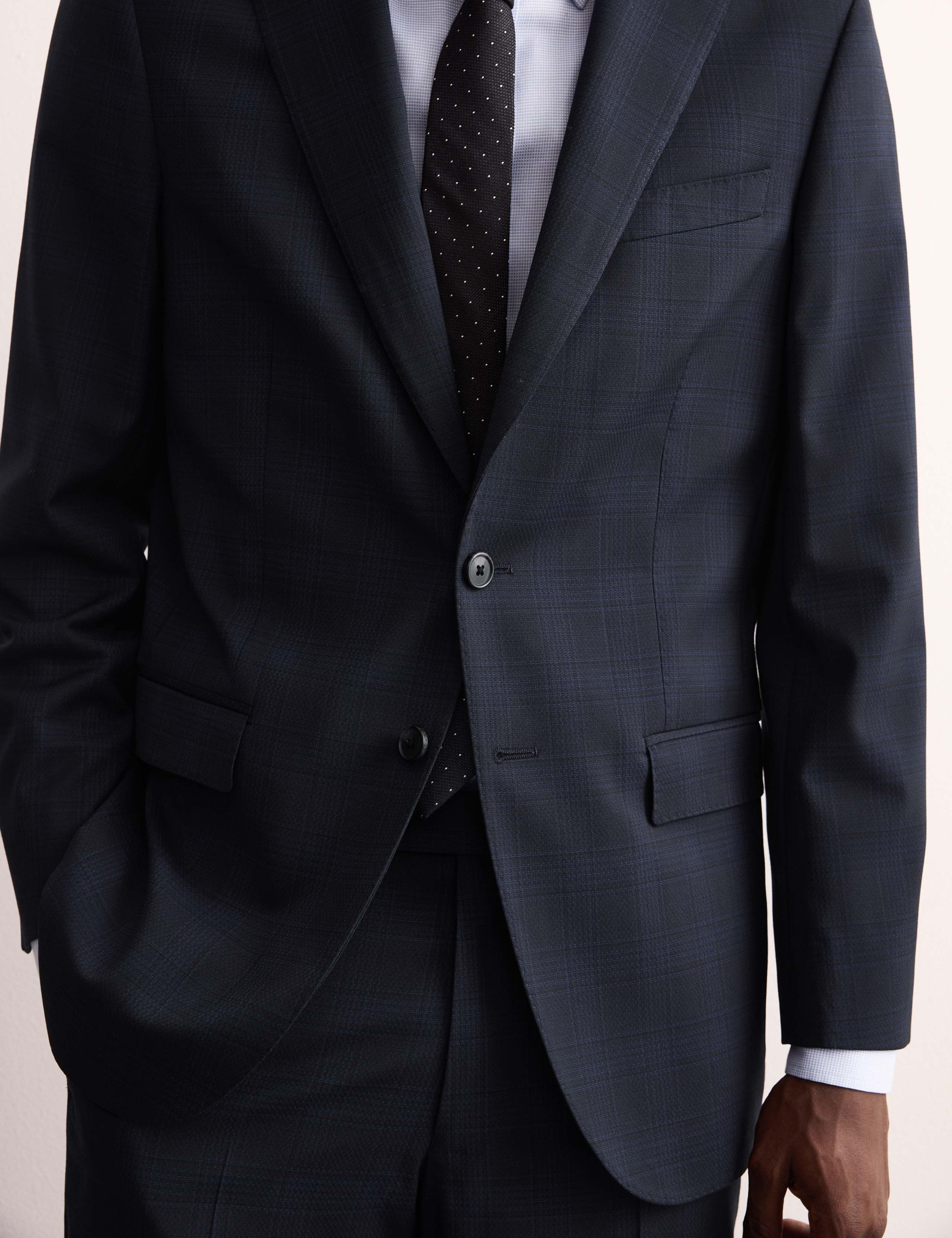 Tailored Fit Italian Wool Check Suit Jacket 4 of 8