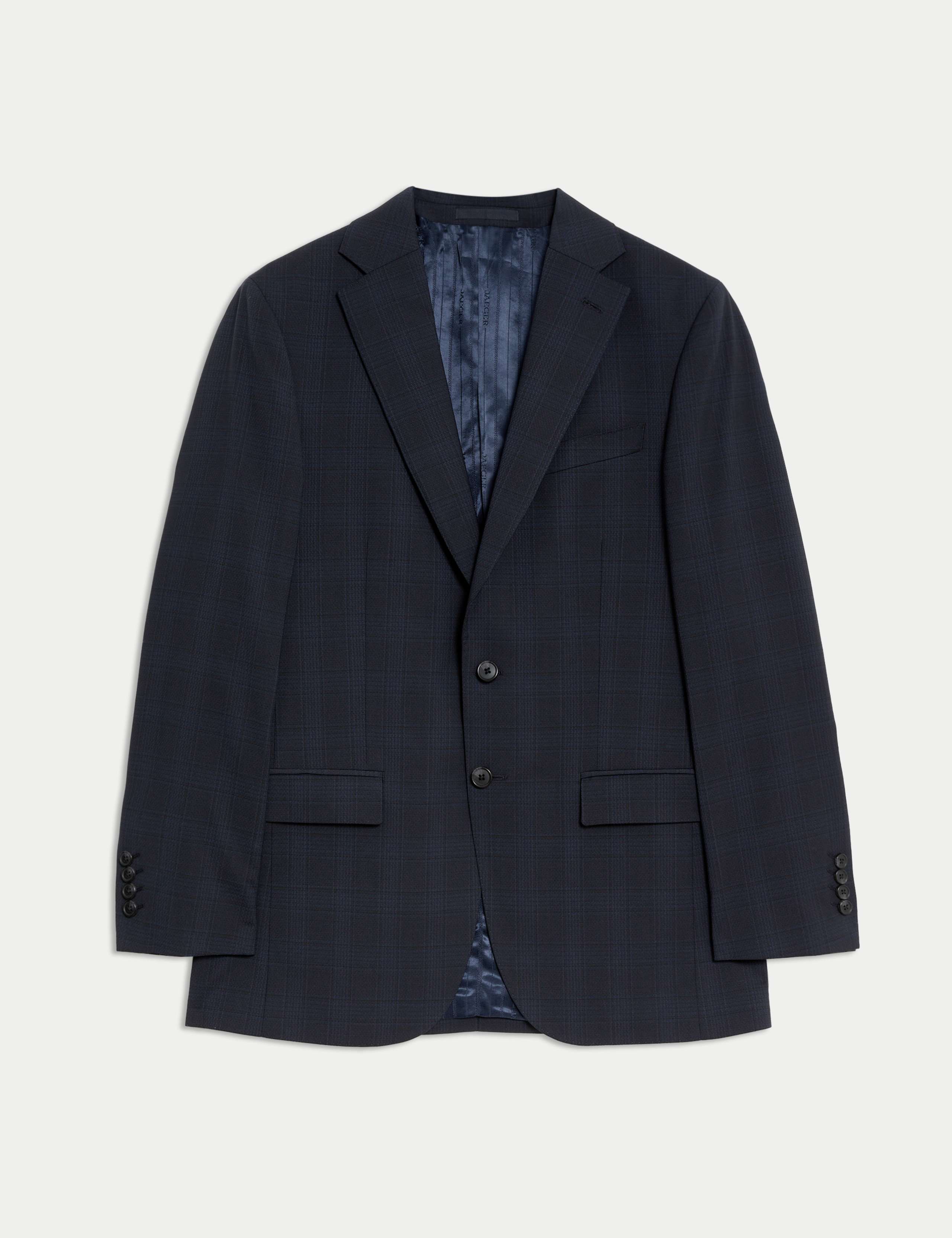 Tailored Fit Italian Wool Check Suit Jacket 2 of 8
