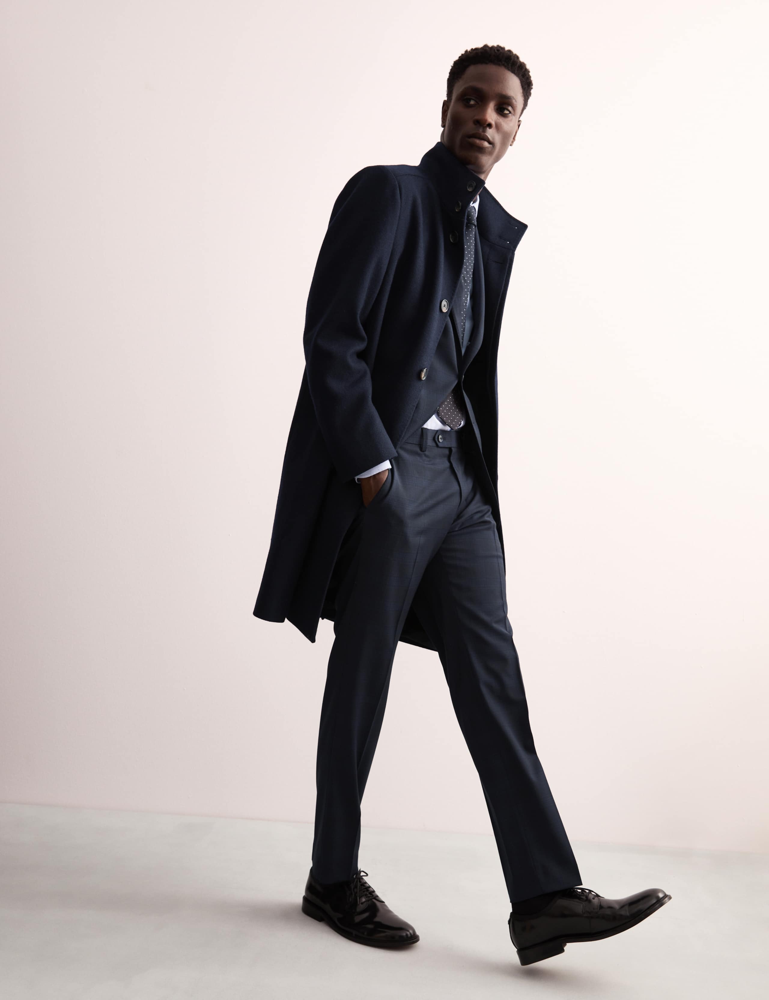 Tailored Fit Wool Rich Check Suit Trousers 4 of 8