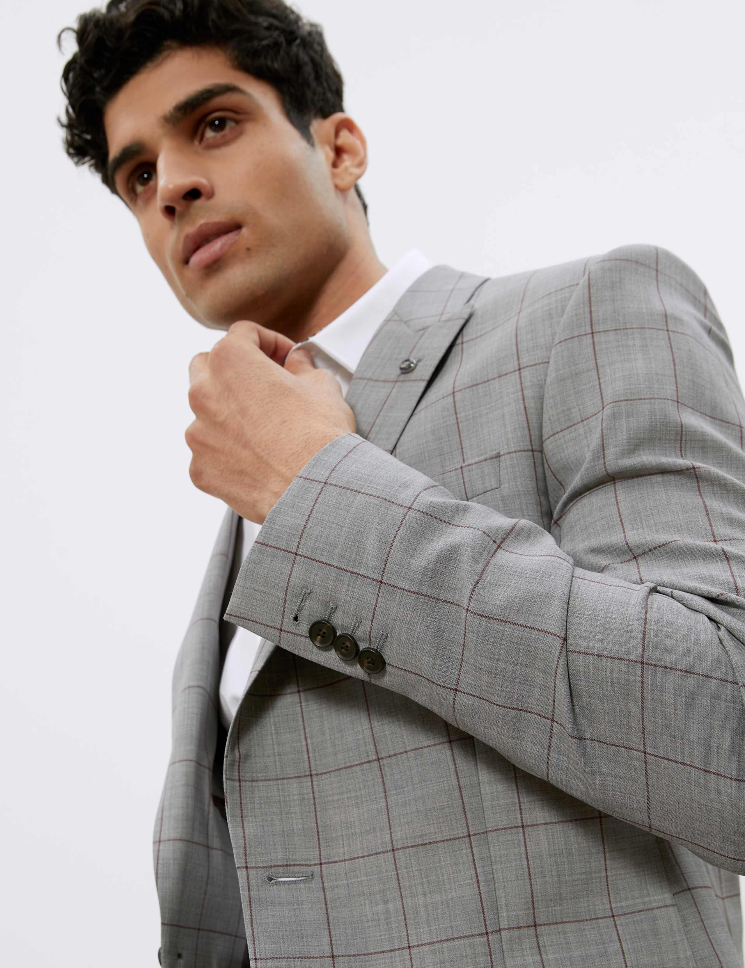 Slim Fit Pure Wool Check Jacket 3 of 6