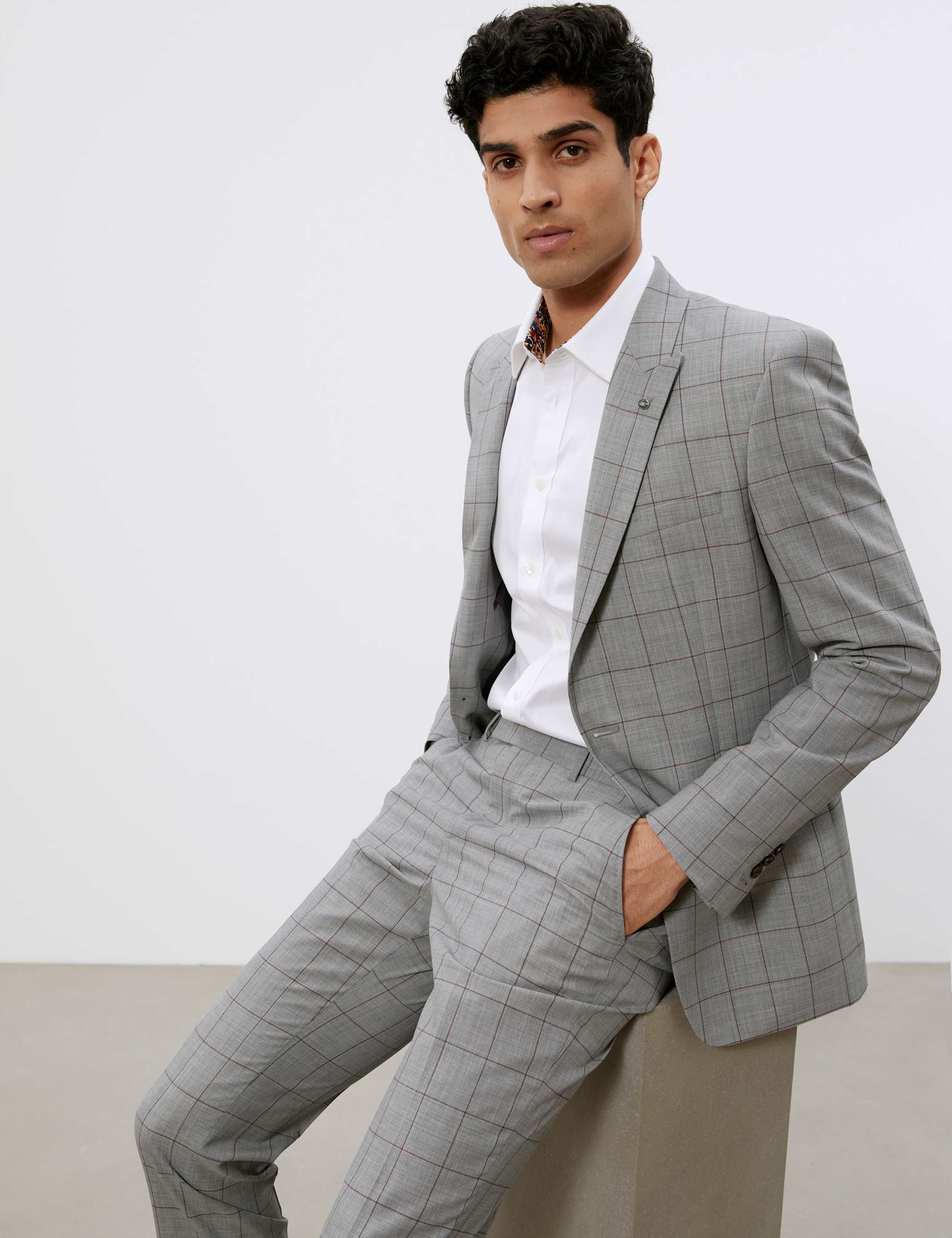 Slim Fit Pure Wool Check Jacket 4 of 6