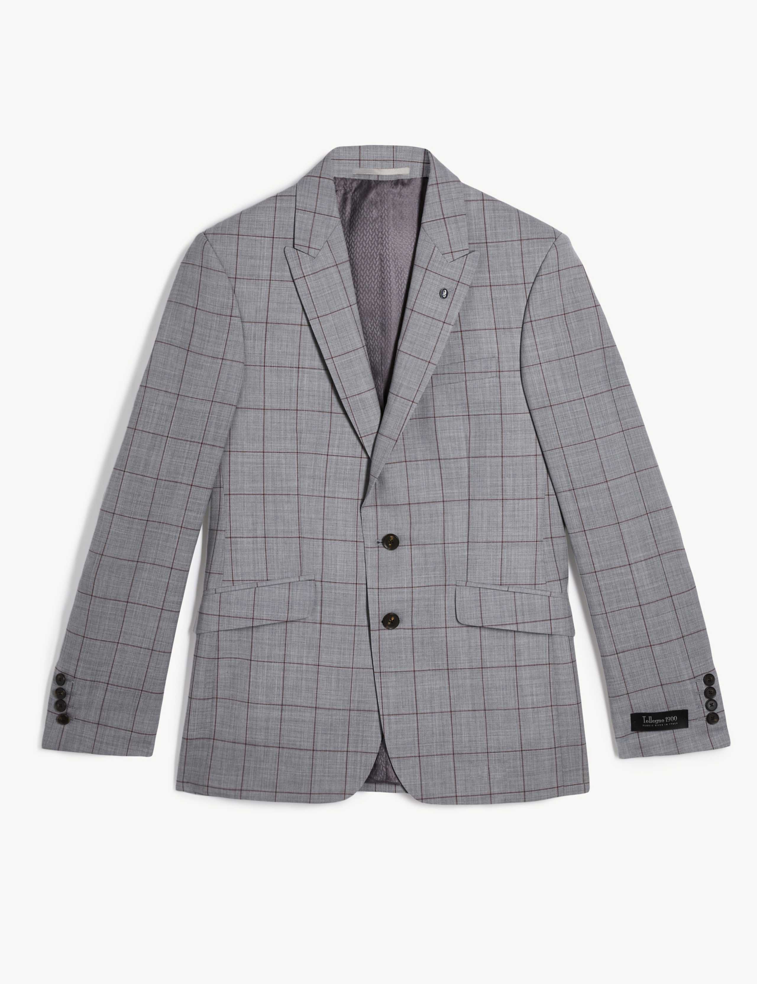 Slim Fit Pure Wool Check Jacket 2 of 6