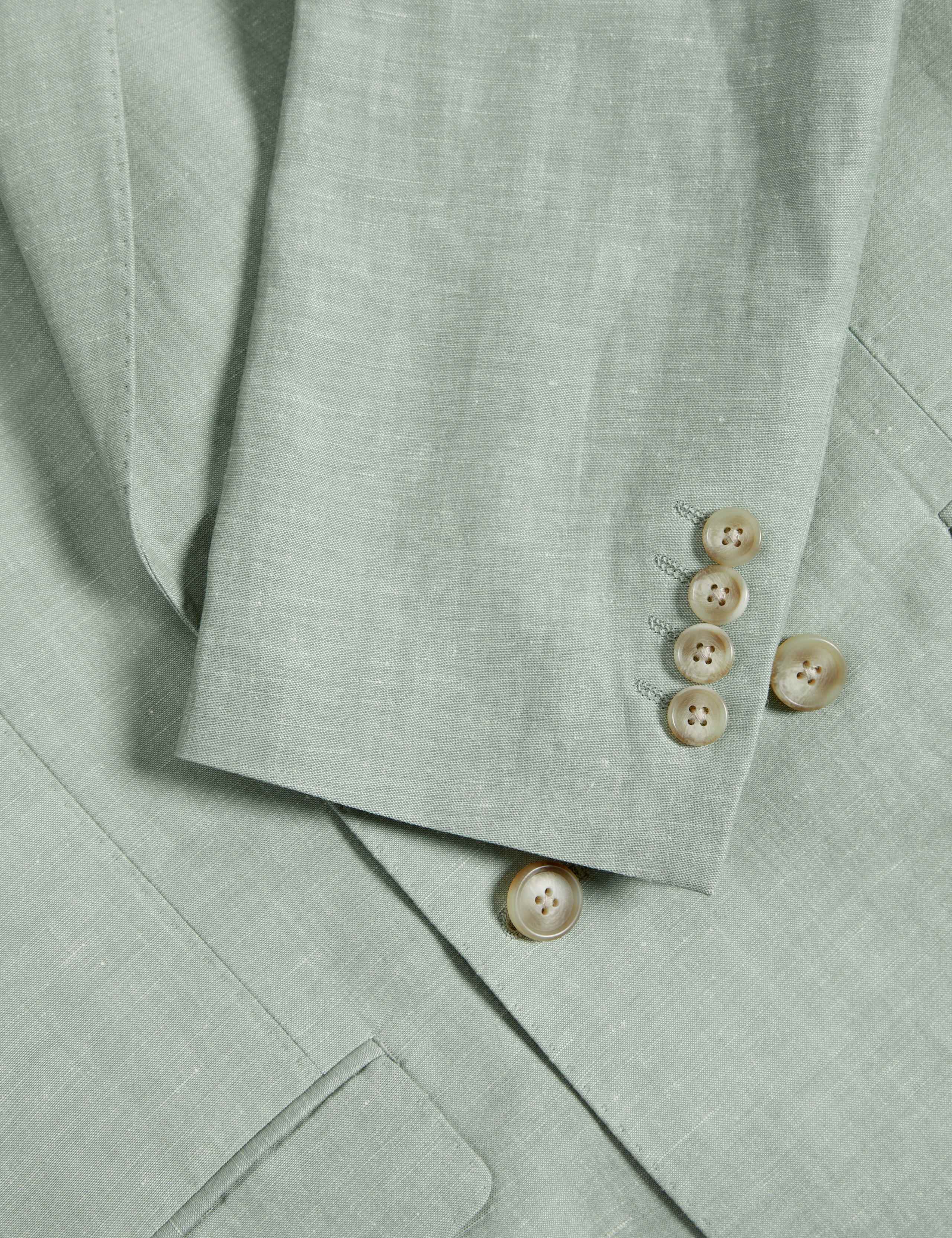 Tailored Fit Double Breasted Wool Linen Blend Jacket 3 of 8