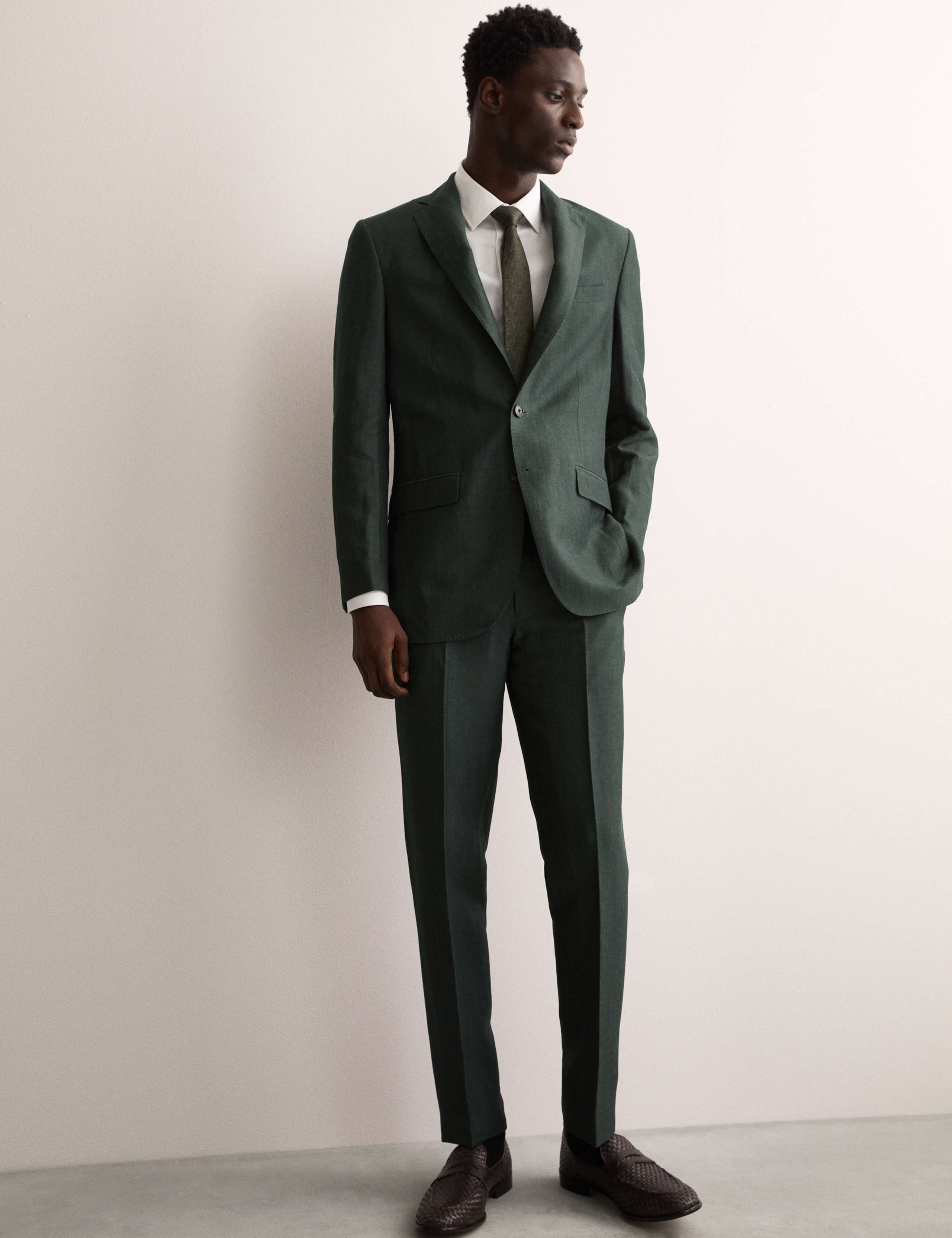 Tailored Fit Wool Linen Blend Suit Jacket 4 of 8