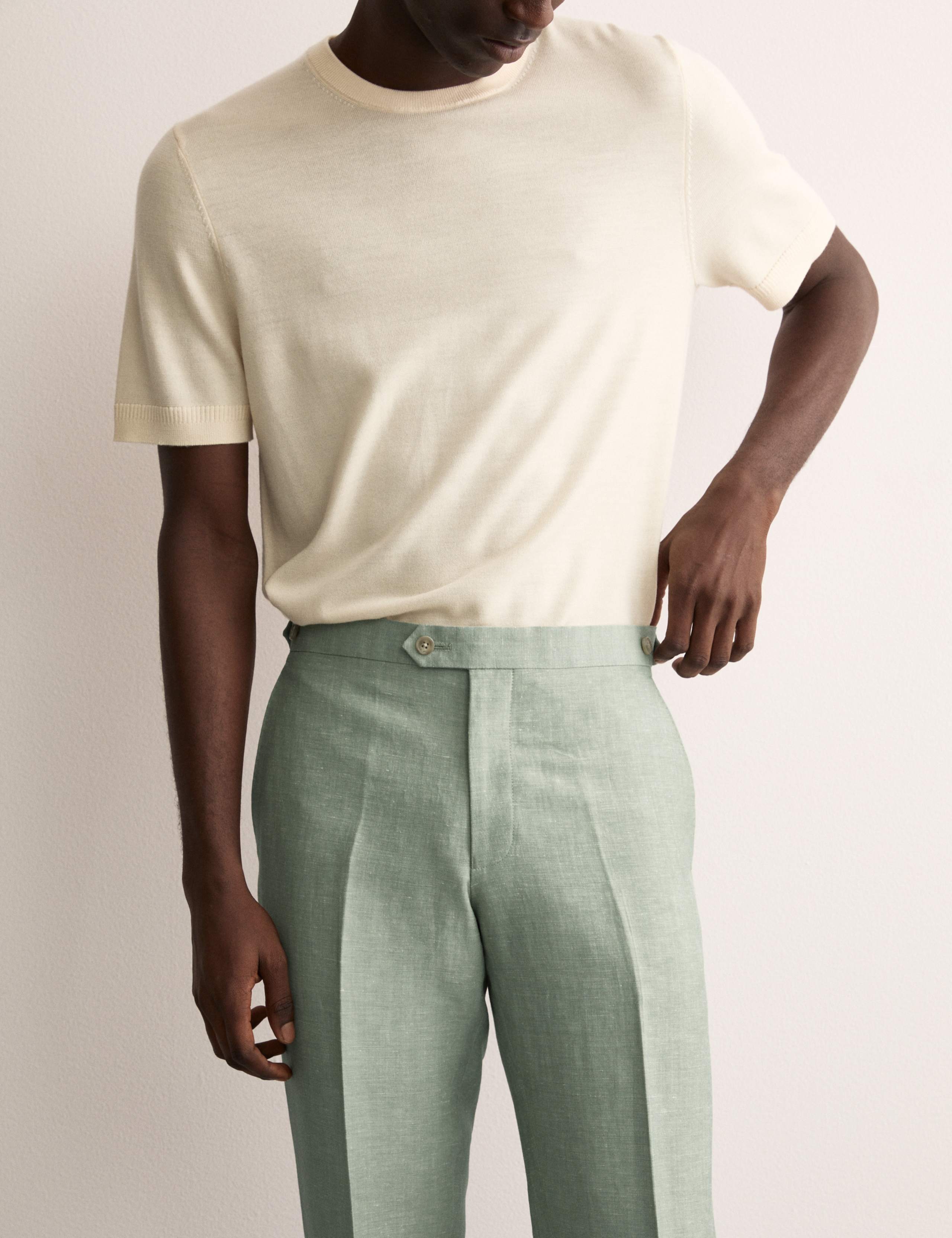 Tailored Fit Wool Linen Blend Suit Trousers 6 of 8