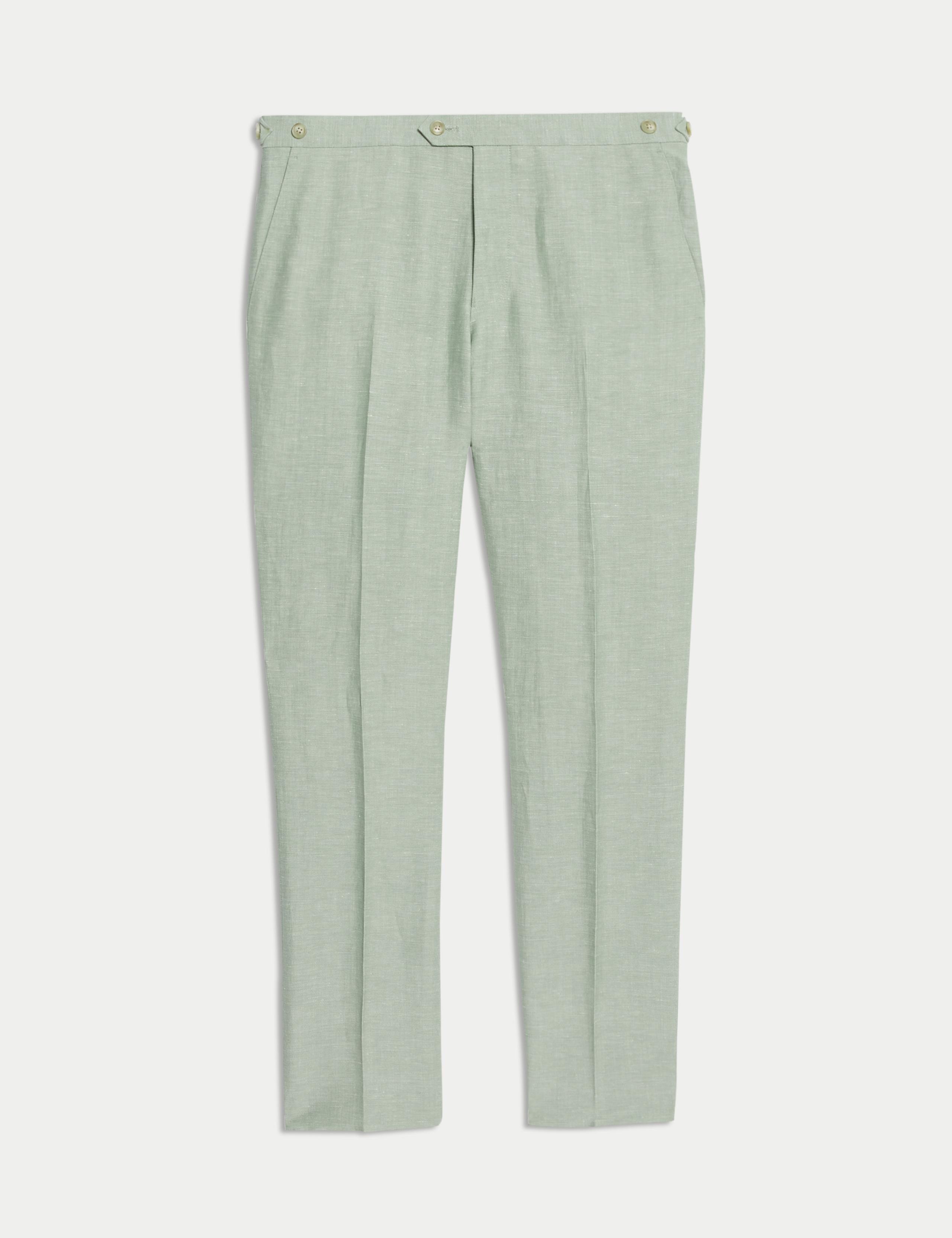 Tailored Fit Wool Linen Blend Suit Trousers 2 of 8