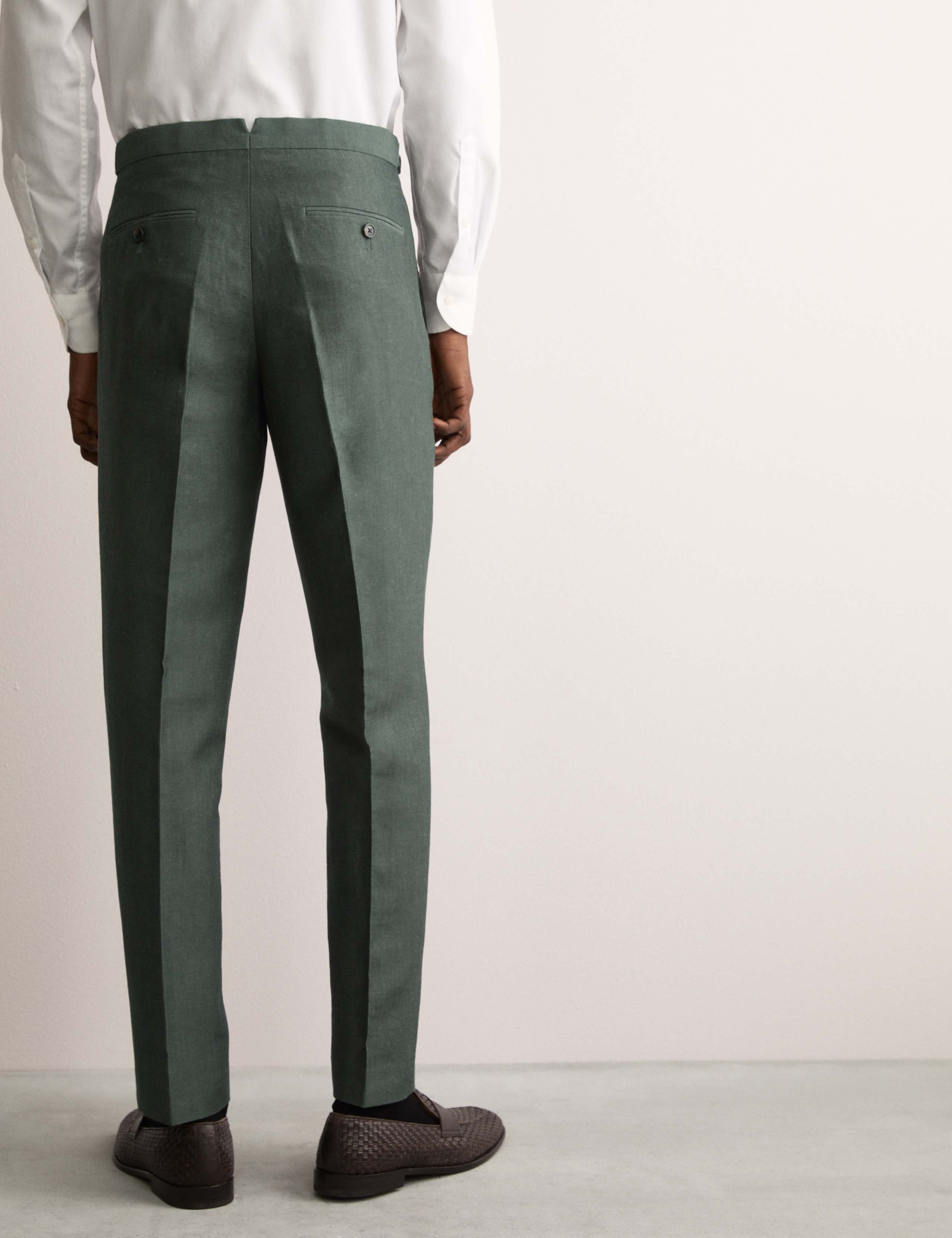 Tailored Fit Wool Linen Blend Suit Trousers 4 of 8