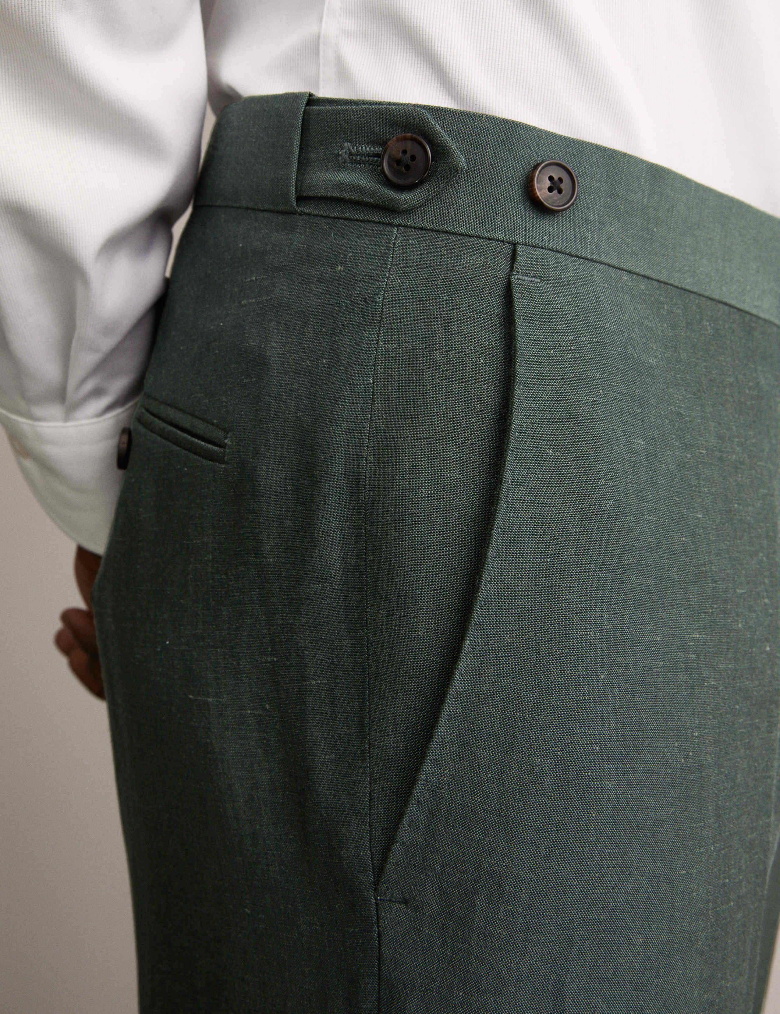 Tailored Fit Wool Linen Blend Suit Trousers 5 of 8