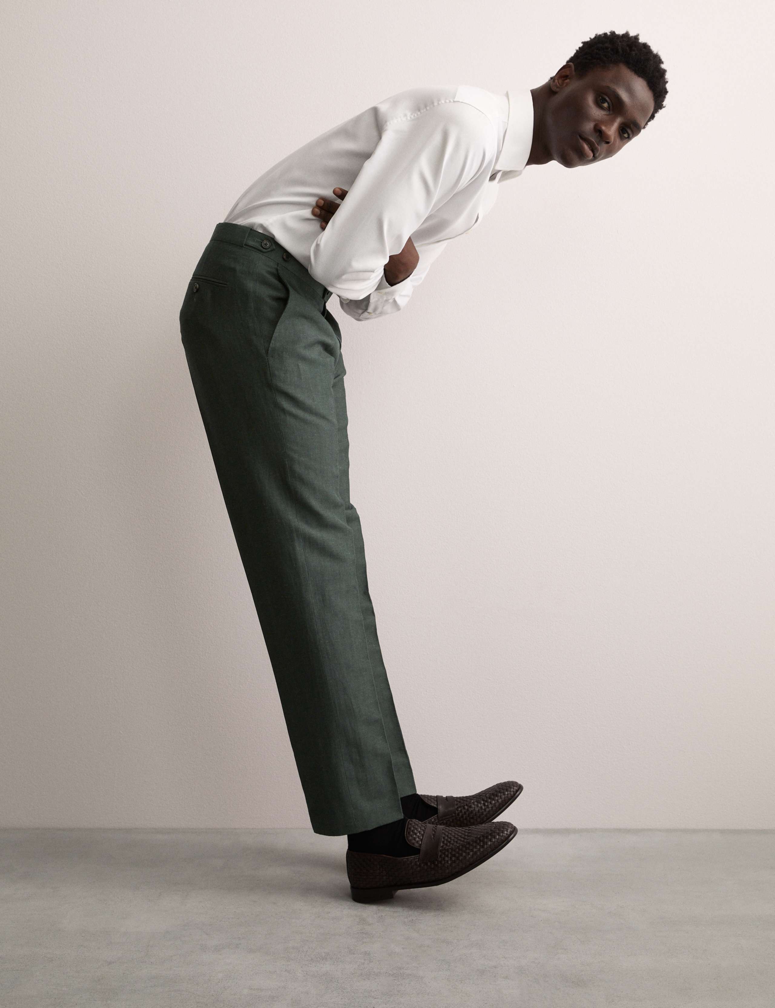 Tailored Fit Wool Linen Blend Suit Trousers 6 of 8