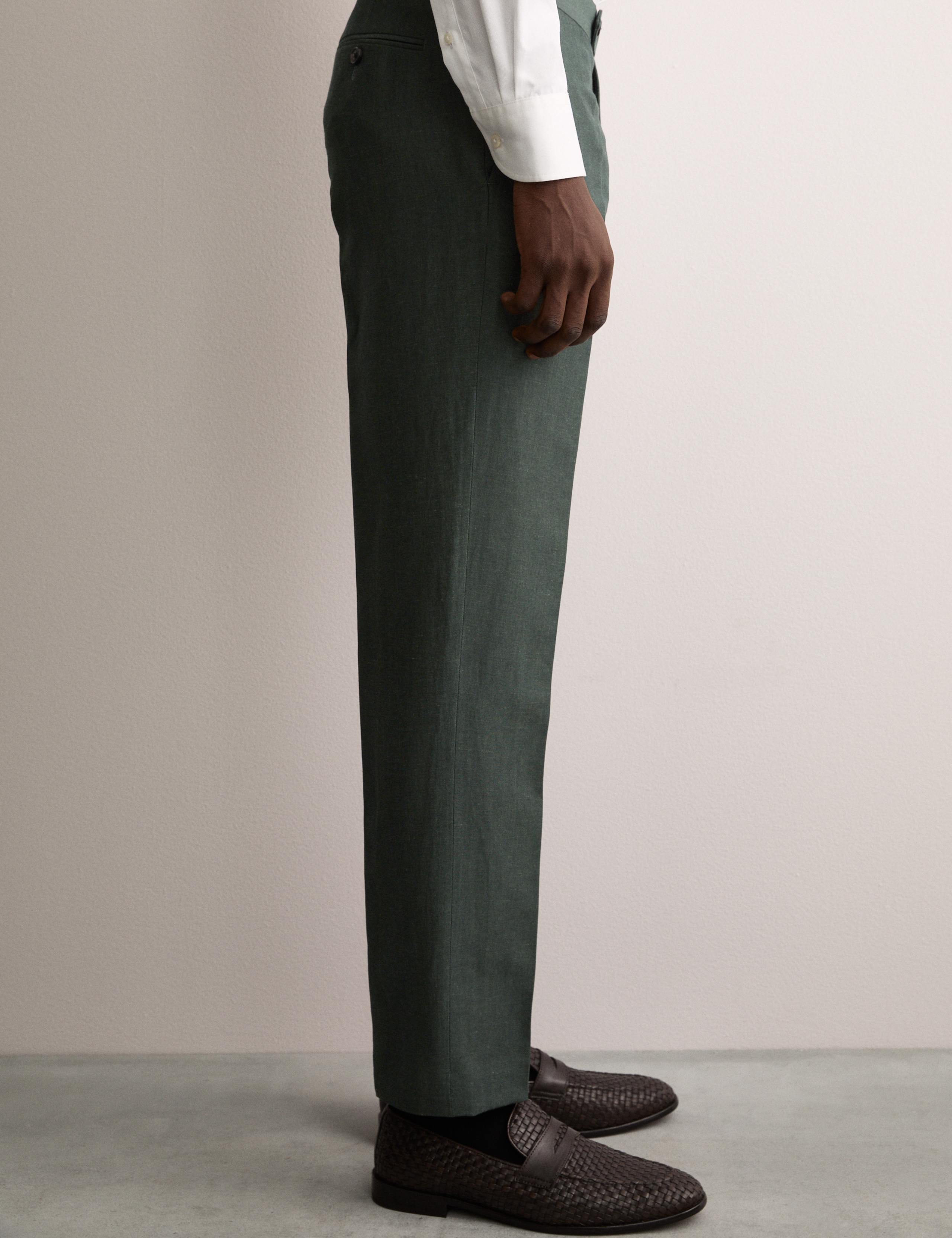 Tailored Fit Wool Linen Blend Suit Trousers 7 of 8