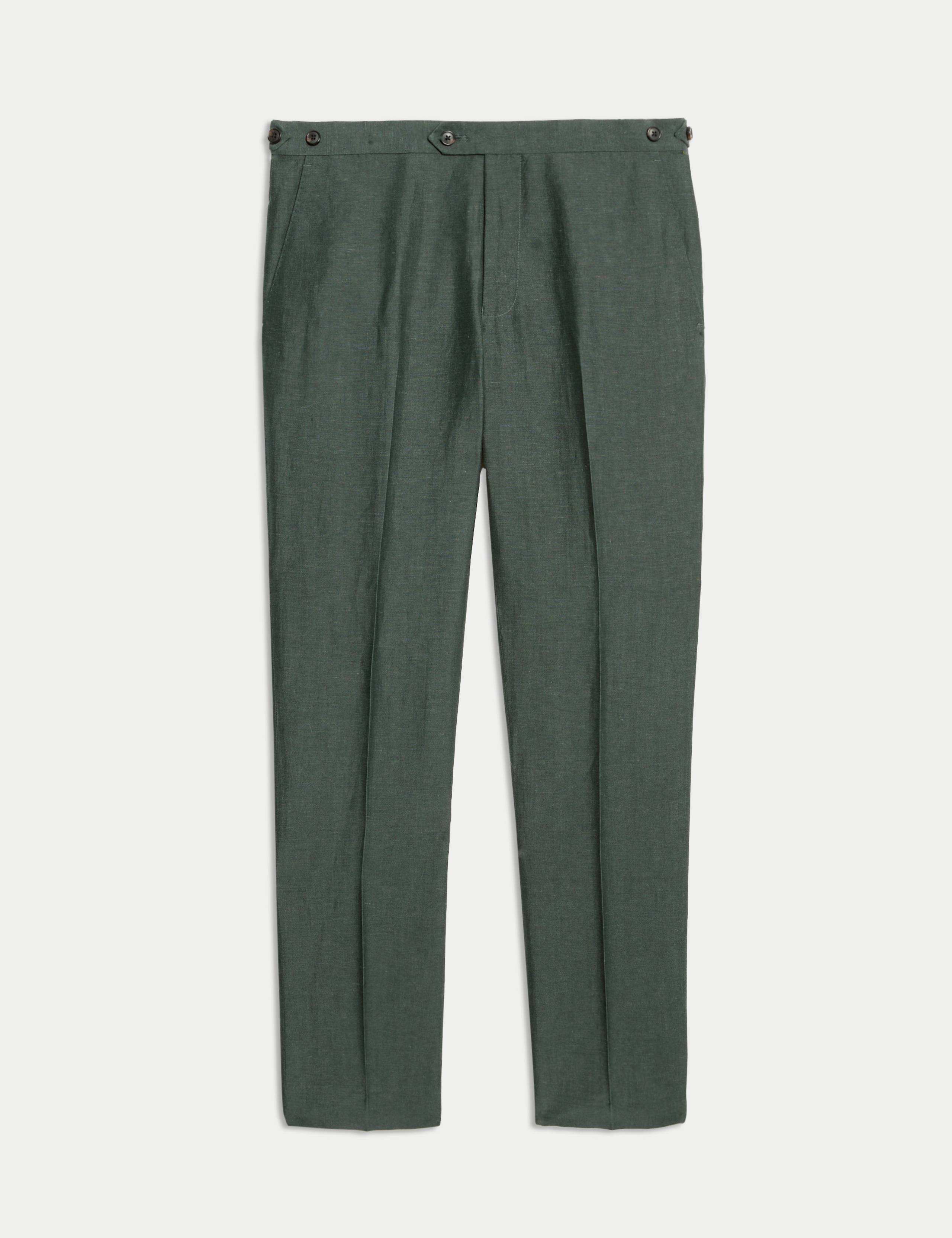 Tailored Fit Wool Linen Blend Suit Trousers 2 of 8