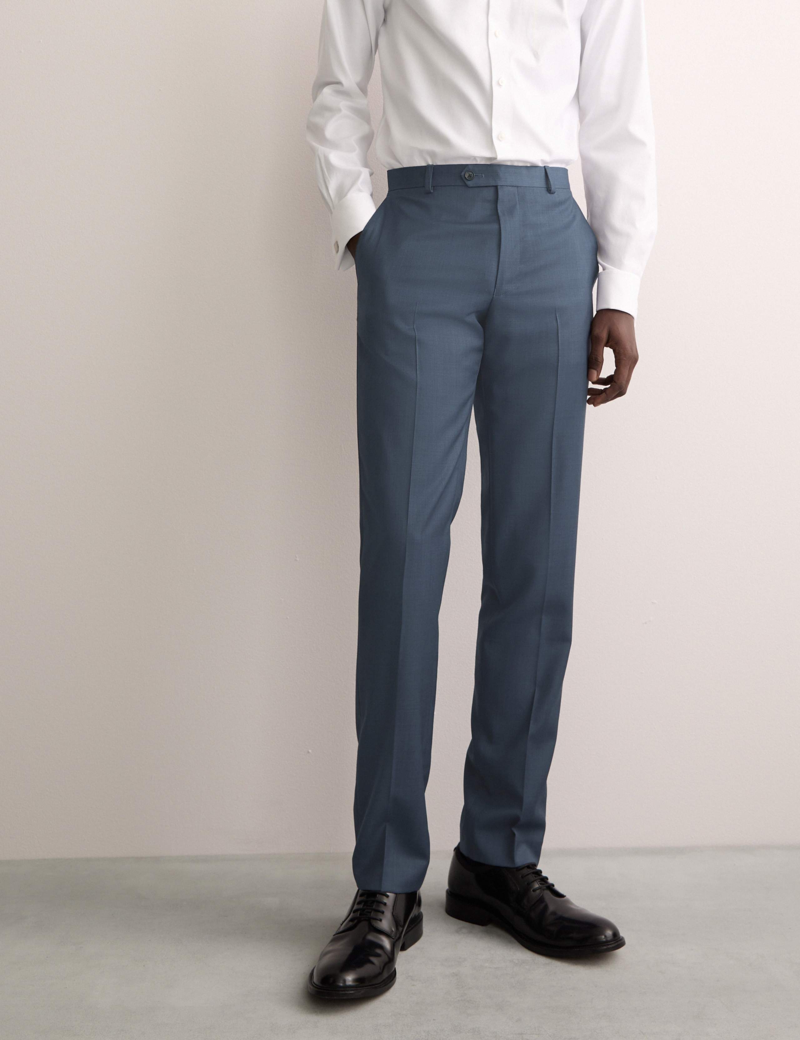 Tailored Fit Pure Wool Textured Suit Trousers 7 of 8