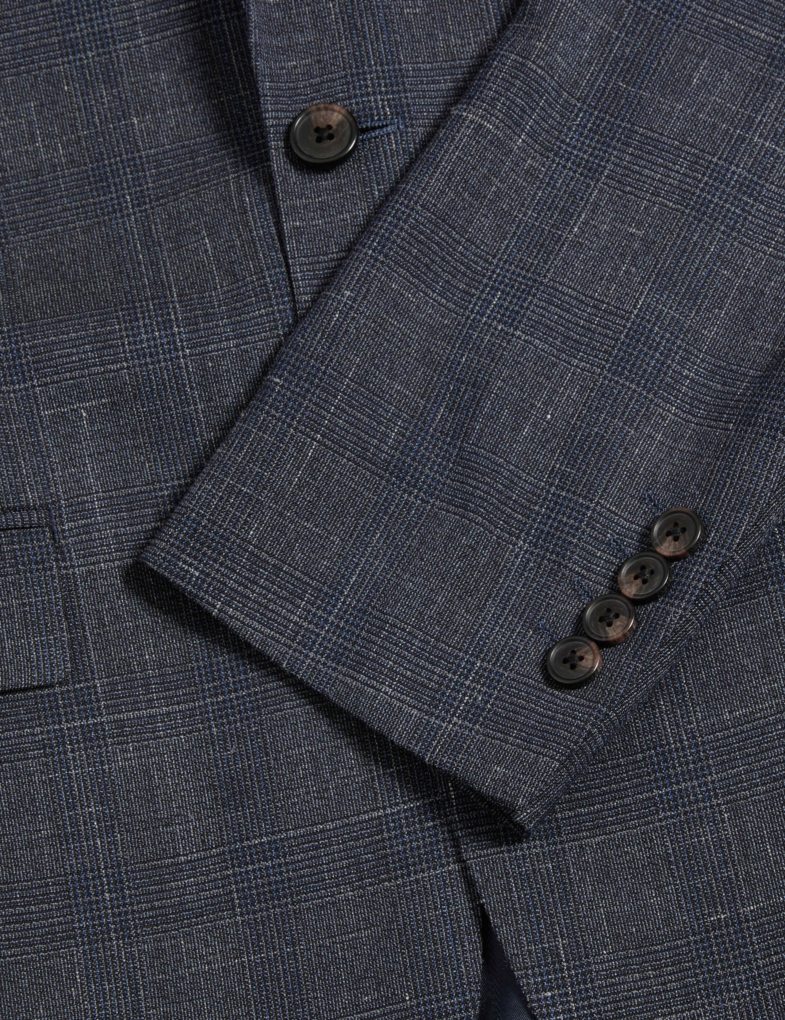 Italian Wool Rich Silk Linen Check Jacket 3 of 9