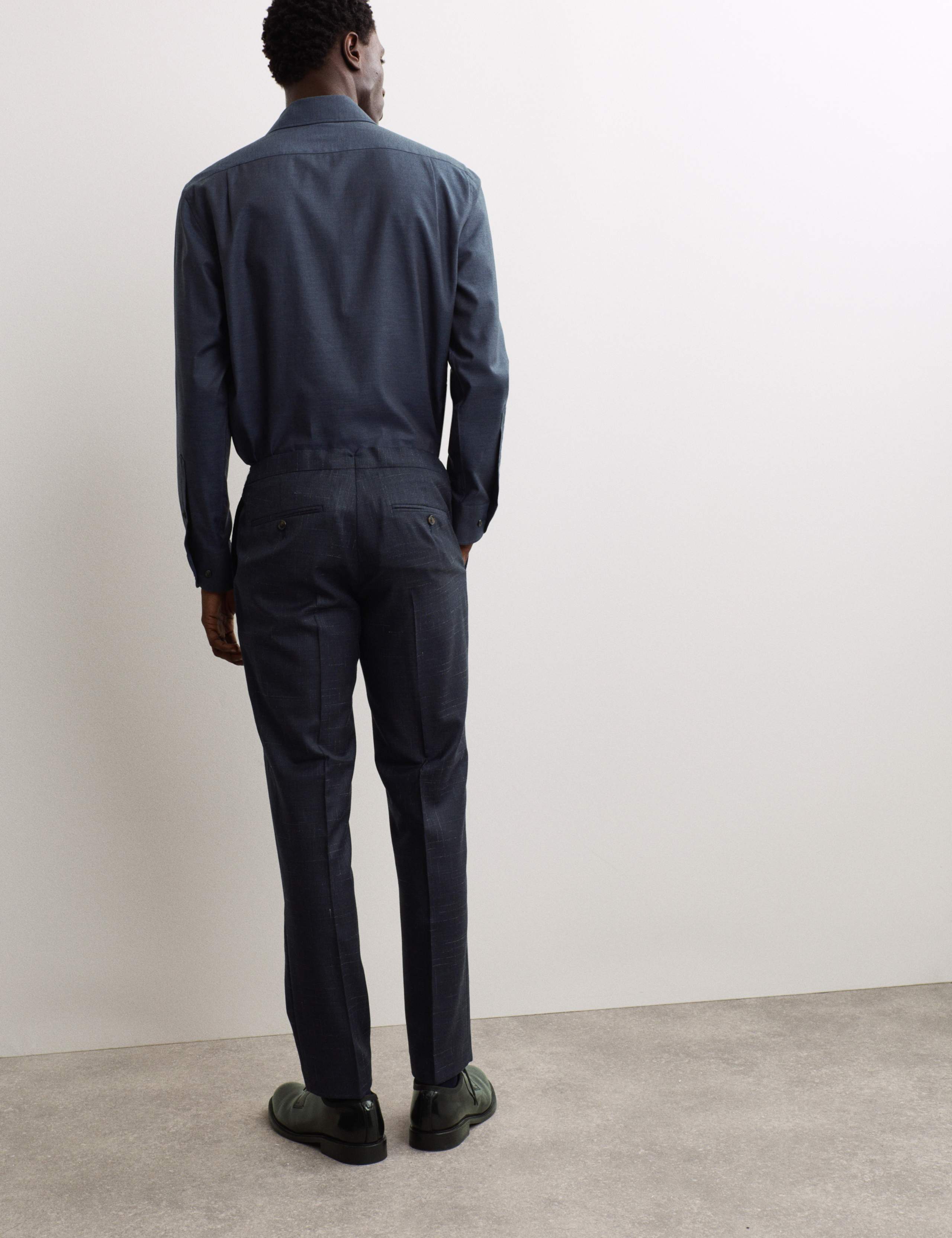 Tailored Fit Wool Rich Flat Front Trousers 7 of 8