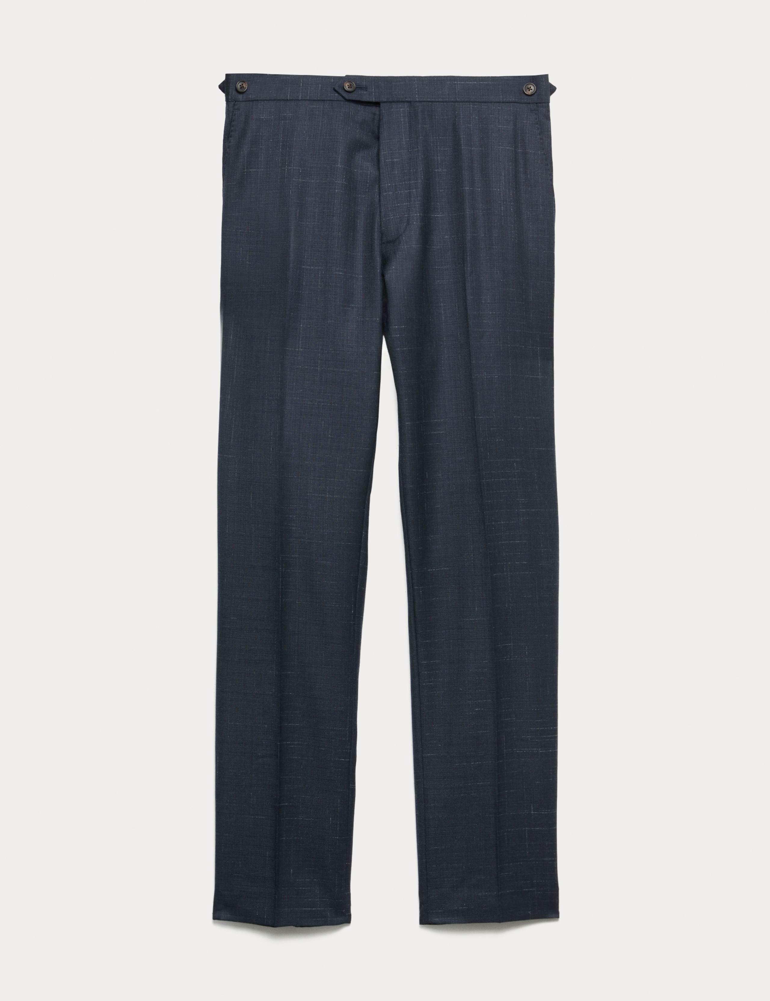 Tailored Fit Wool Rich Flat Front Trousers 2 of 8