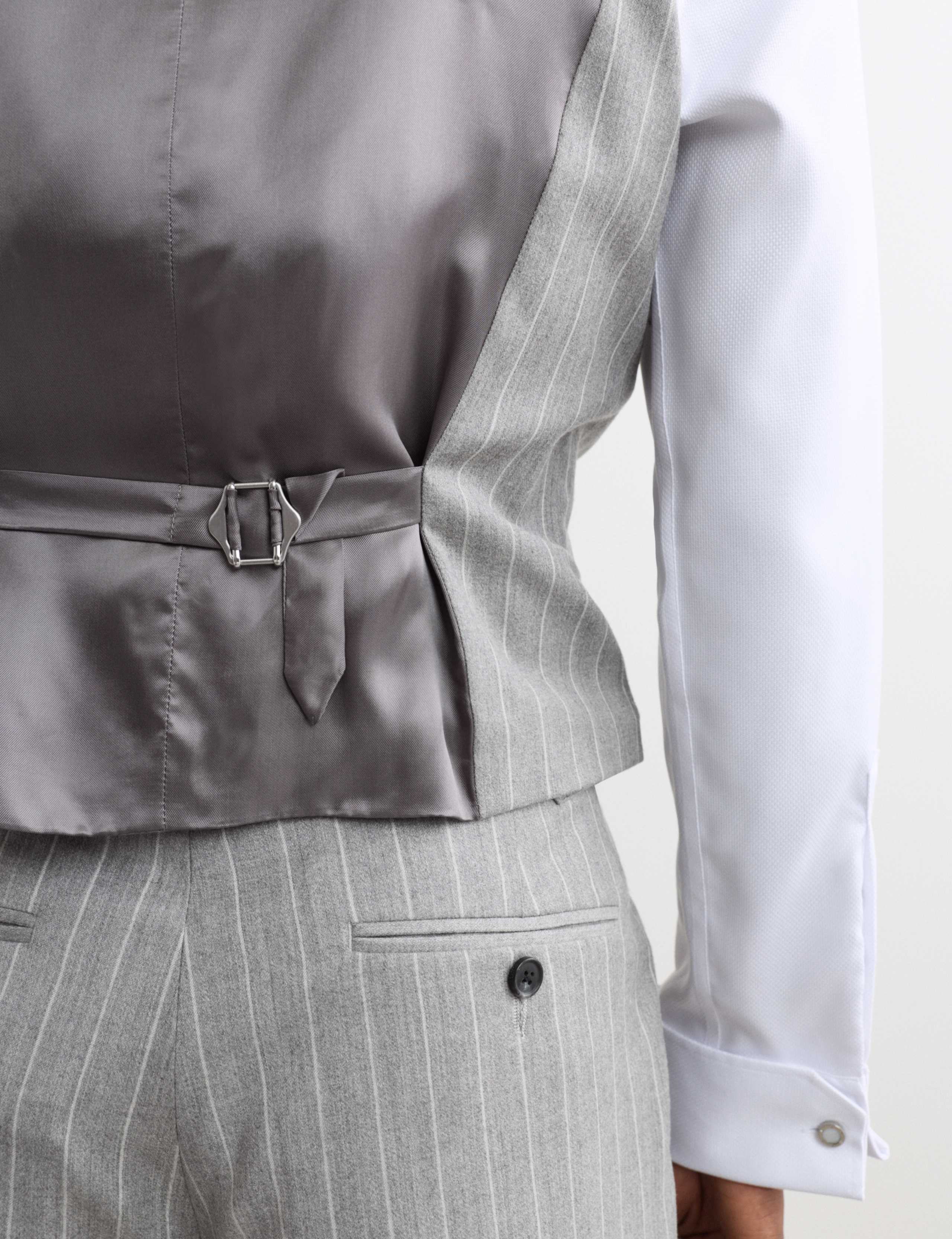 Wool Rich Chalk Stripe Double Breasted Waistcoat 4 of 7