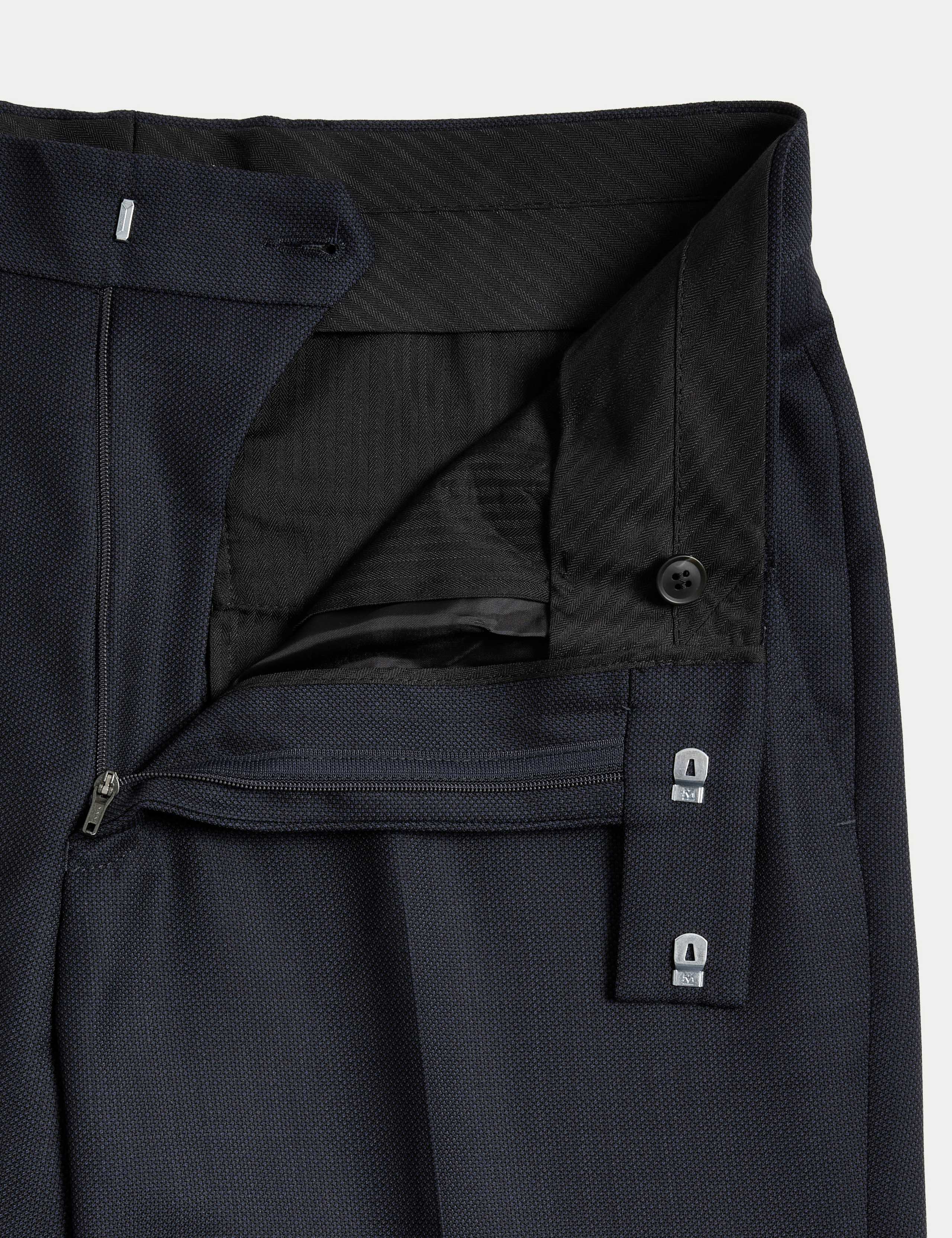 Tailored Fit Pure Wool Birdseye Trousers 9 of 11