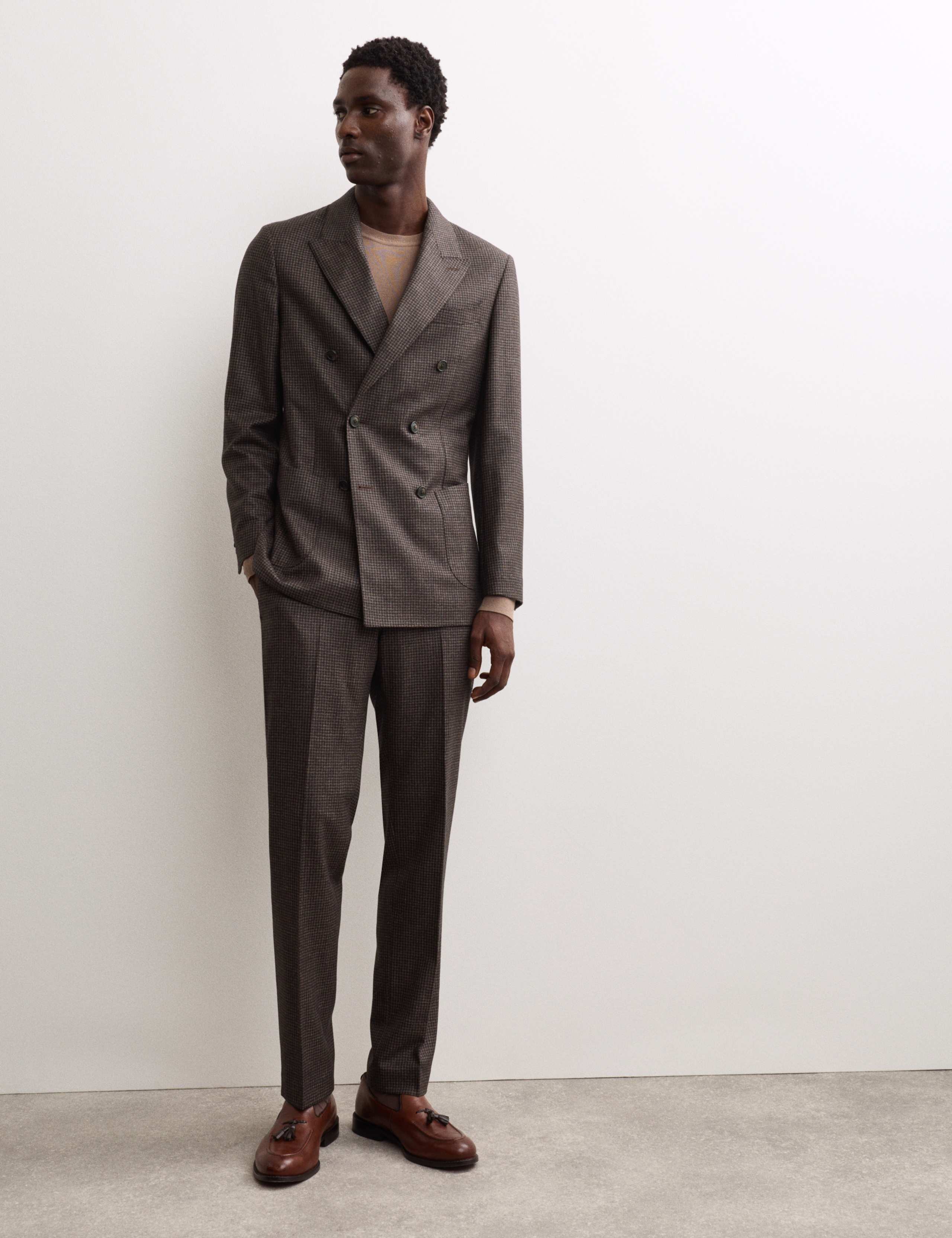 Houndstooth Double Breasted Suit Jacket 1 of 7