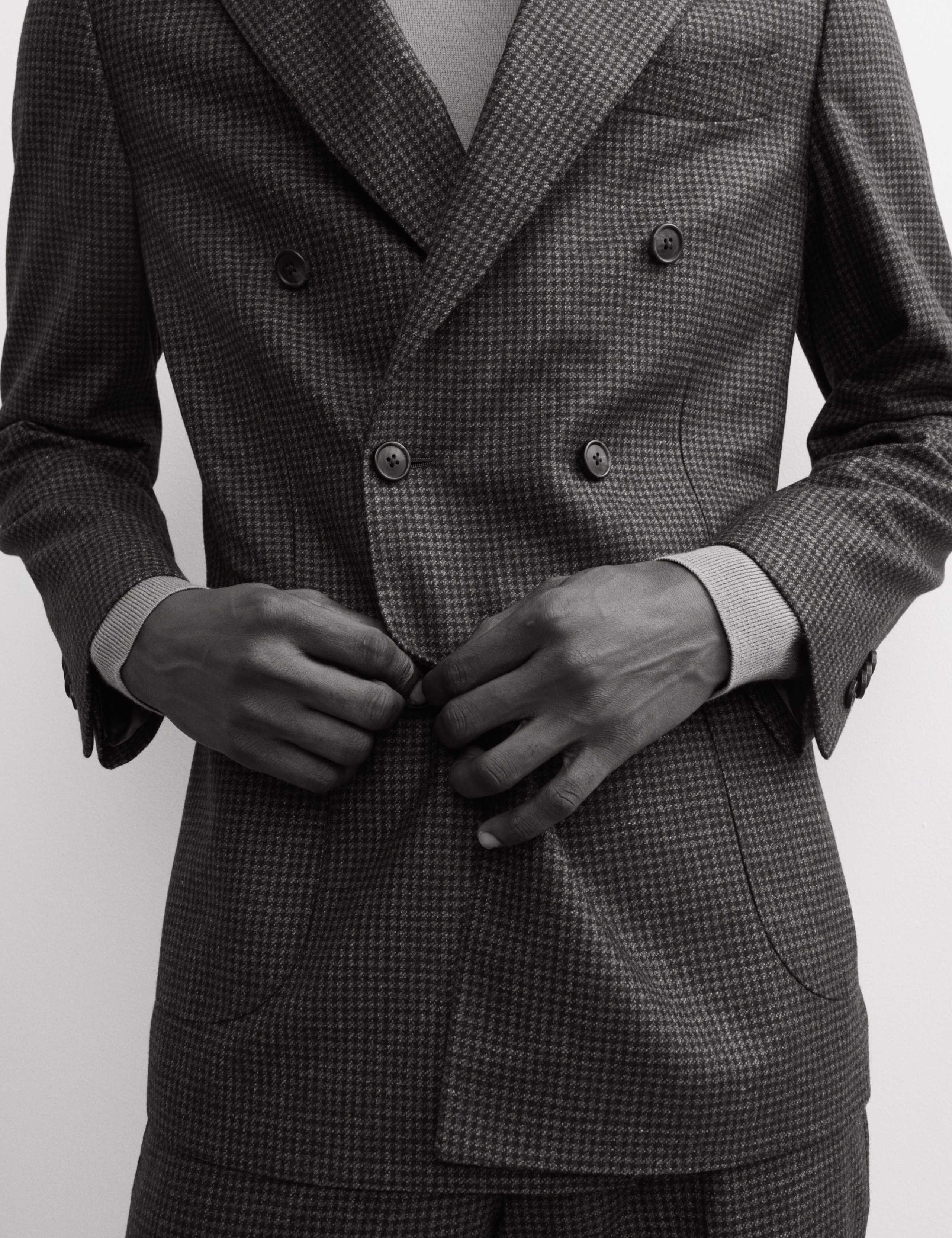 Houndstooth Double Breasted Suit Jacket 3 of 7