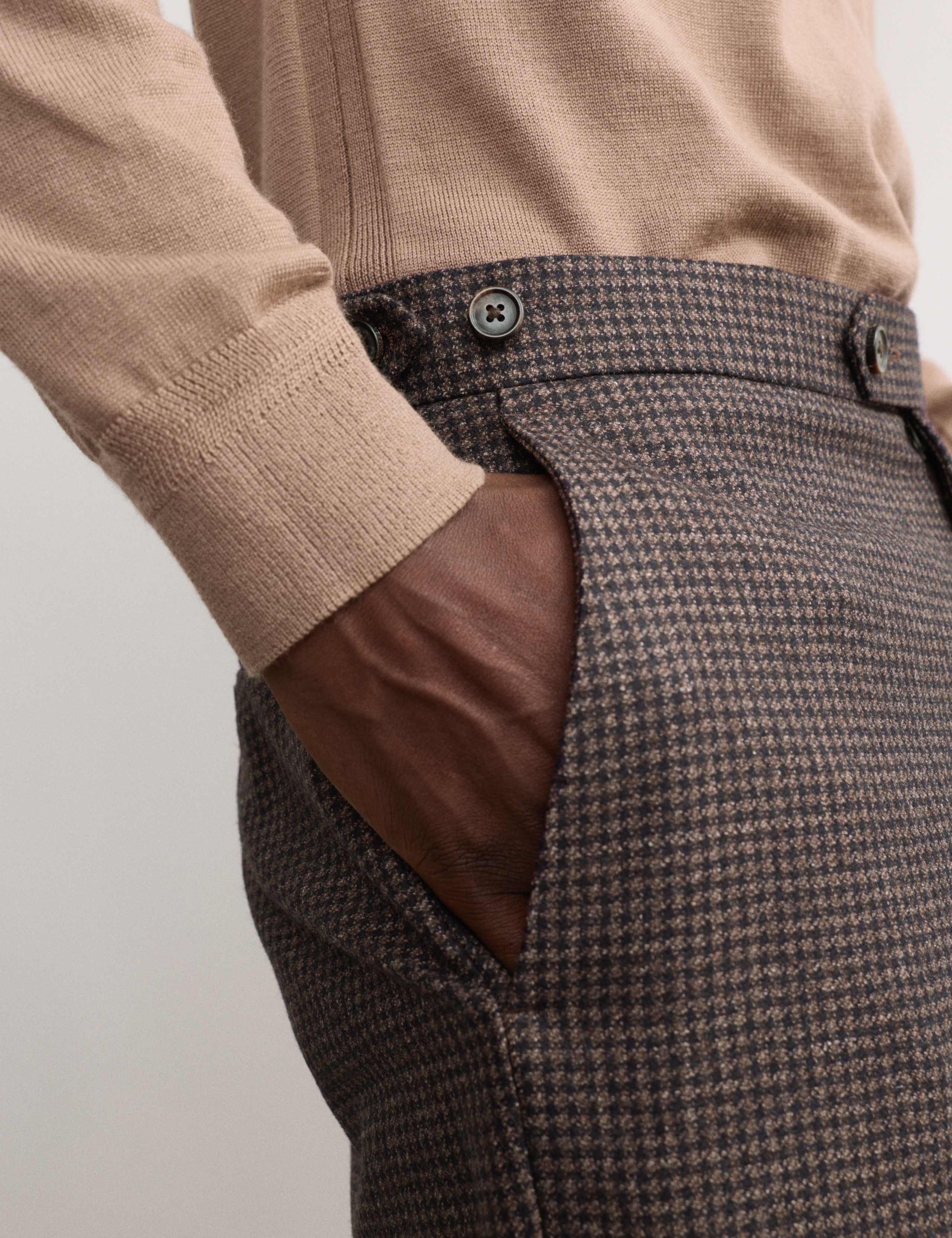 Wool Rich Melange Trousers with Silk 3 of 6