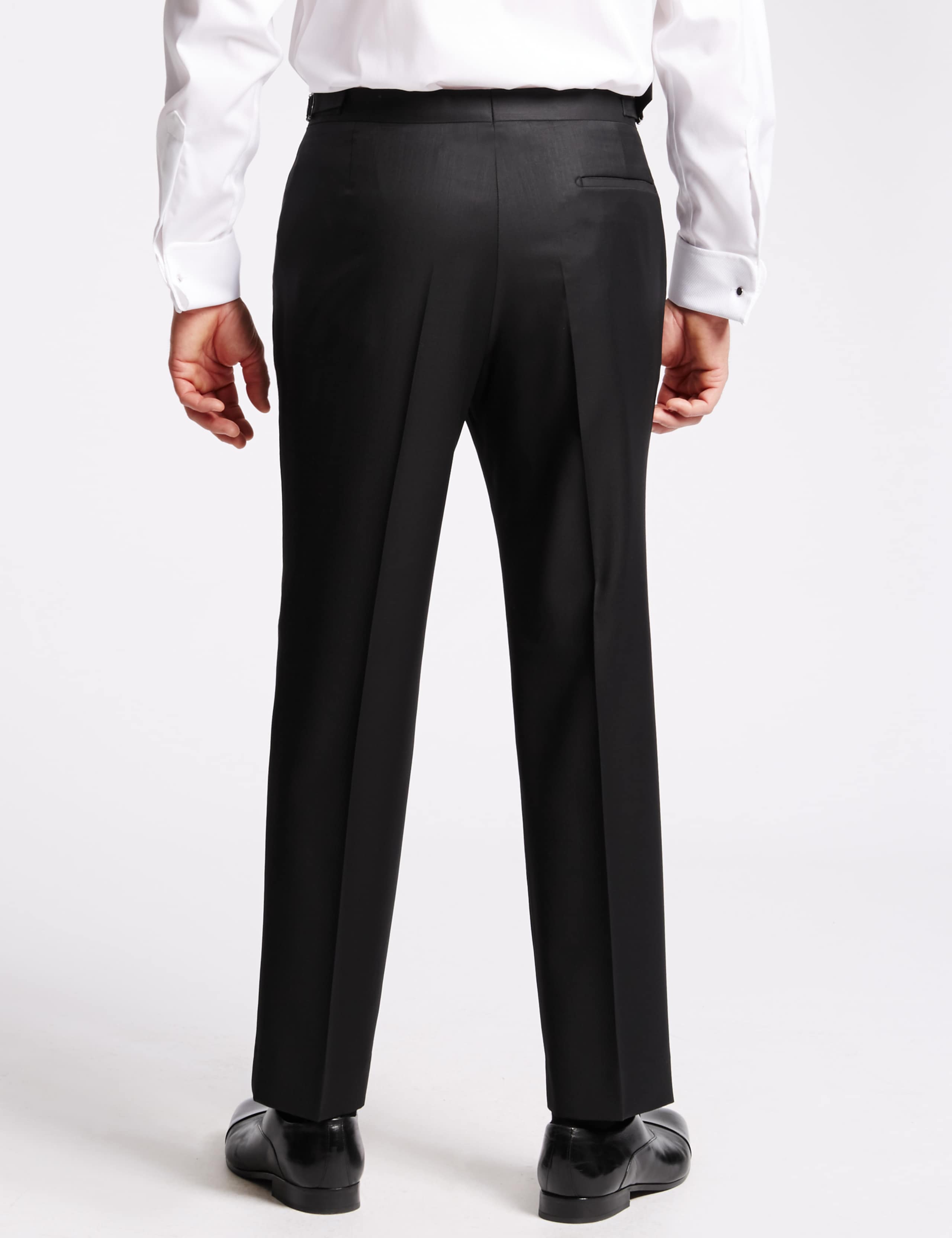 Pure Wool Tailored Fit Flat Front Dinner Trousers 3 of 3