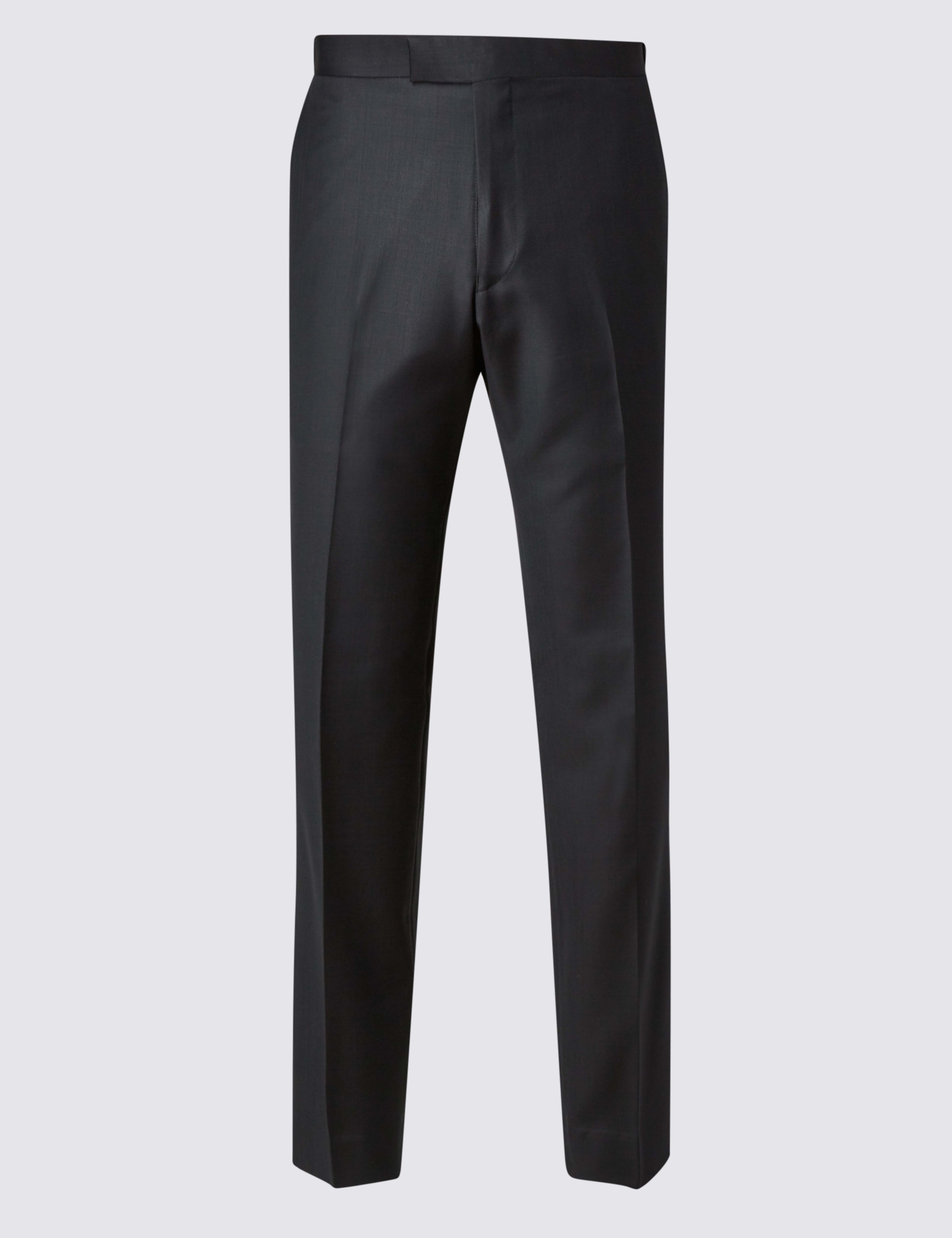 Pure Wool Tailored Fit Flat Front Dinner Trousers 2 of 3