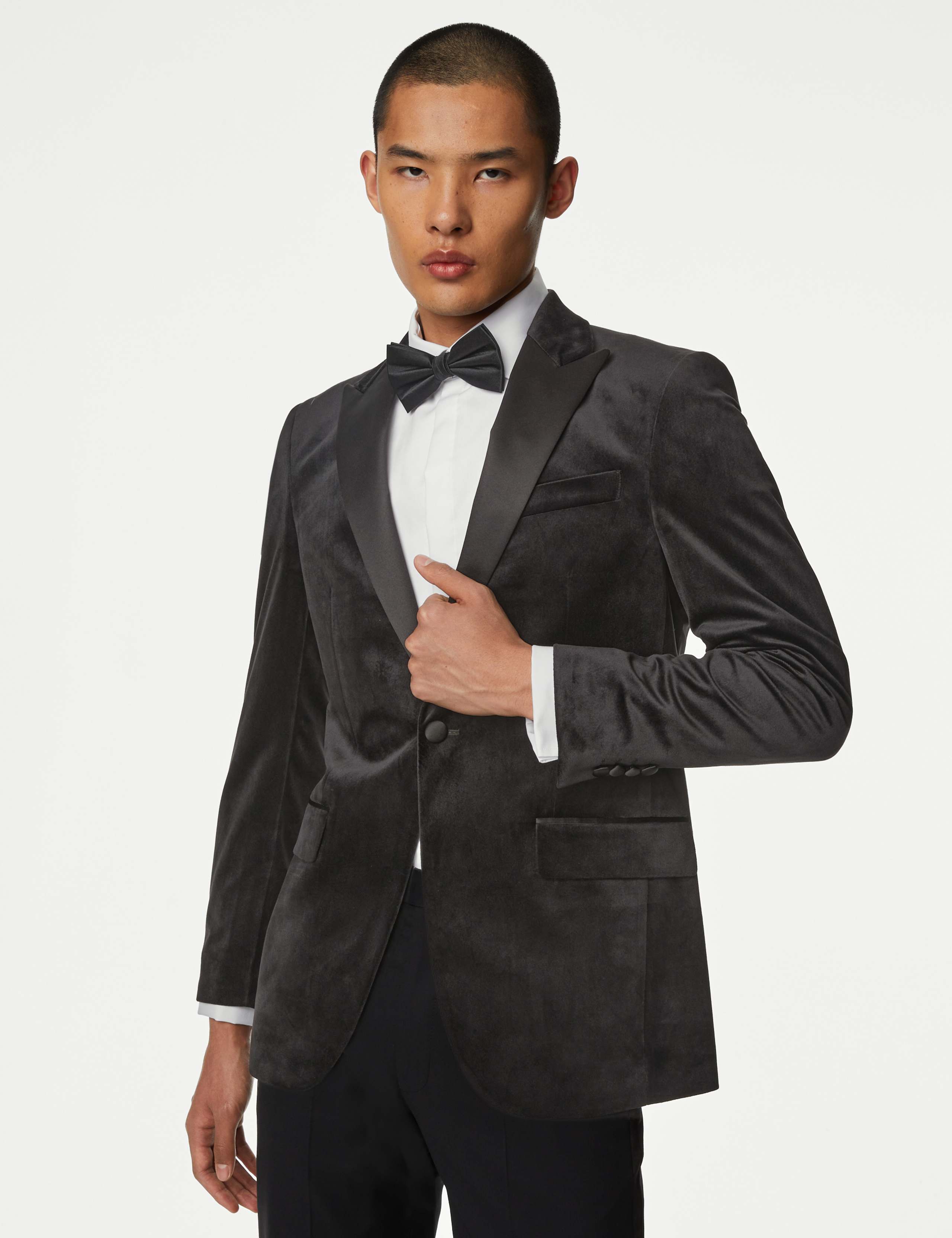Slim Fit Velvet Peak Lapel Jacket 1 of 8